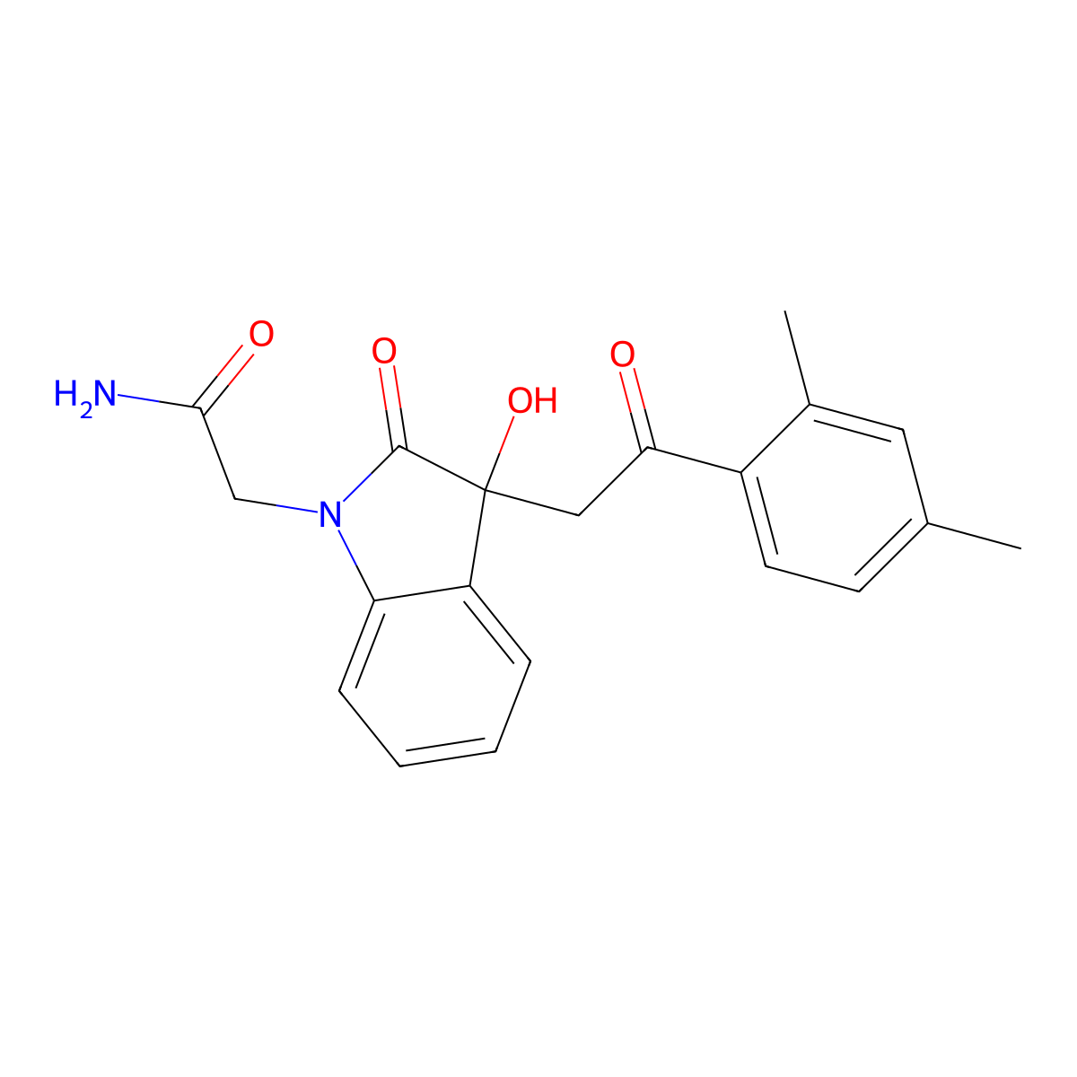 2-{3-[2-(2,4-dimethylphenyl)-2-oxoethyl]-3-hydroxy-2-oxo-2,3-dihydro-1H-indol-1-yl}acetamide molecular structure, CAS 713097-66-6