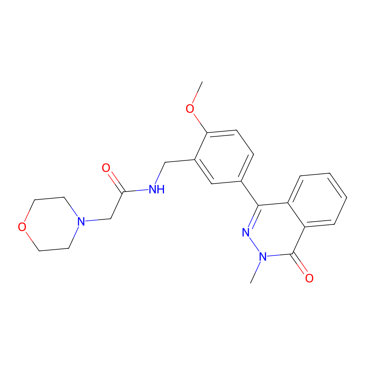 N-[[2-methoxy-5-(3-methyl-4-oxophthalazin-1-yl)phenyl]methyl]-2-morpholin-4-ylacetamide molecular structure, CAS 713097-67-7