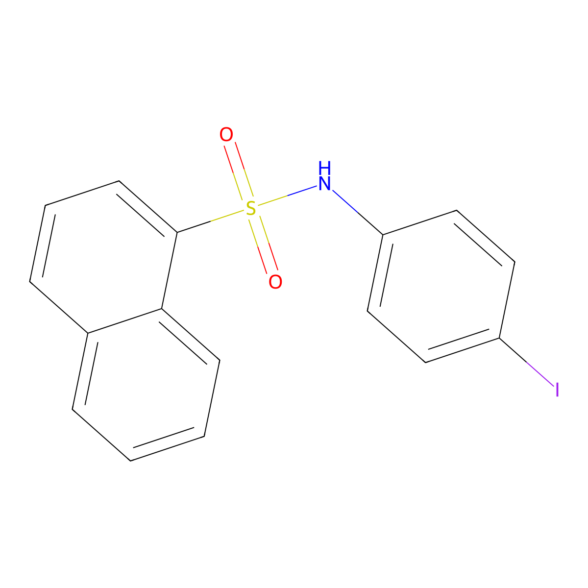 N-(4-iodophenyl)naphthalene-1-sulfonamide molecular structure, CAS 713097-73-5
