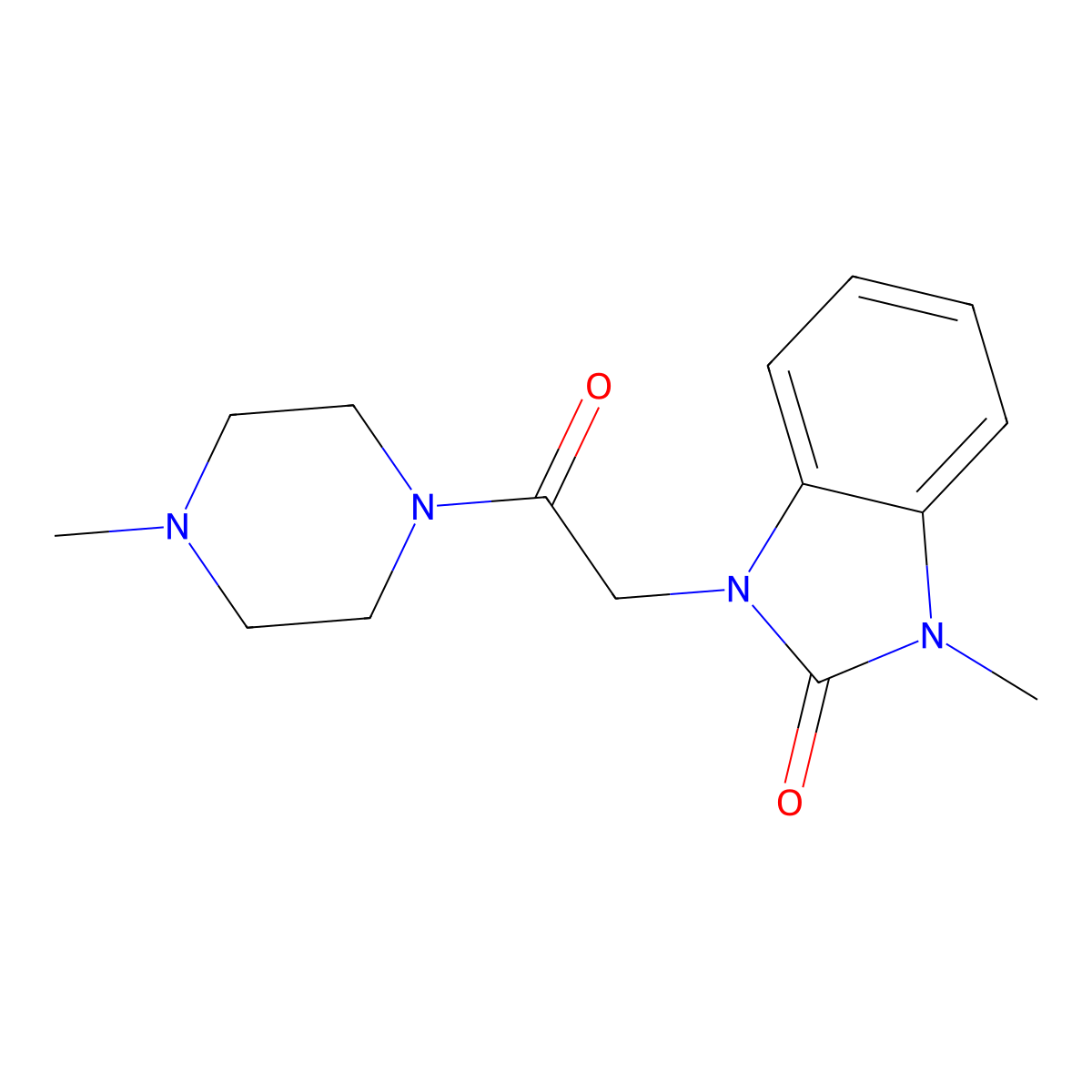1-Methyl-3-[2-(4-methylpiperazin-1-yl)-2-oxoethyl]benzimidazol-2-one molecular structure, CAS 713098-05-6