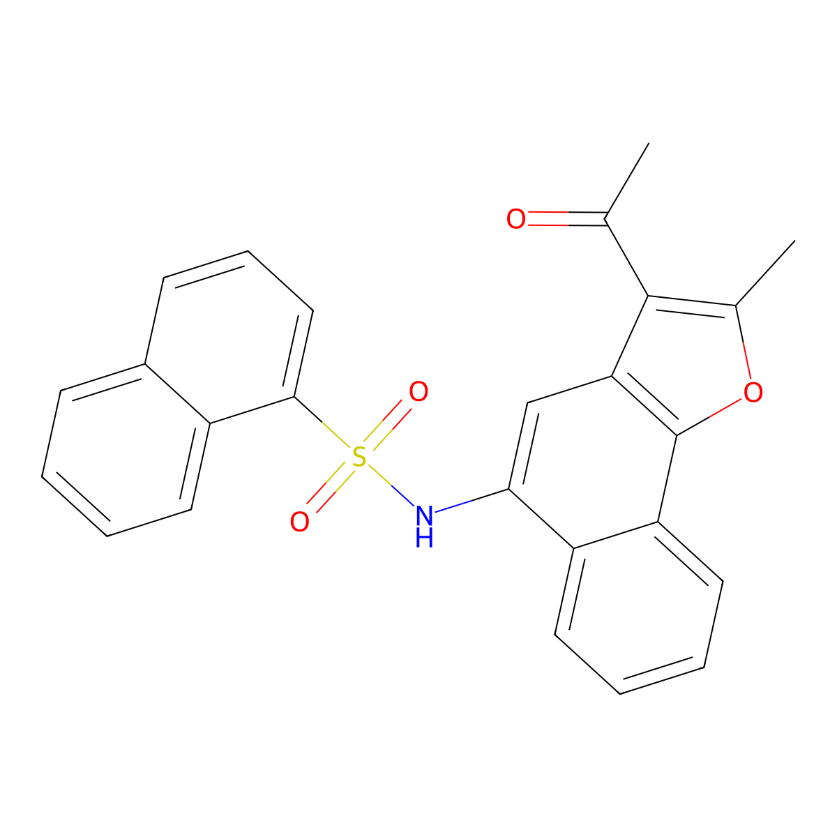 N-(3-acetyl-2-methylnaphtho[1,2-b]furan-5-yl)-1-naphthalenesulfonamide molecular structure, CAS 713098-10-3