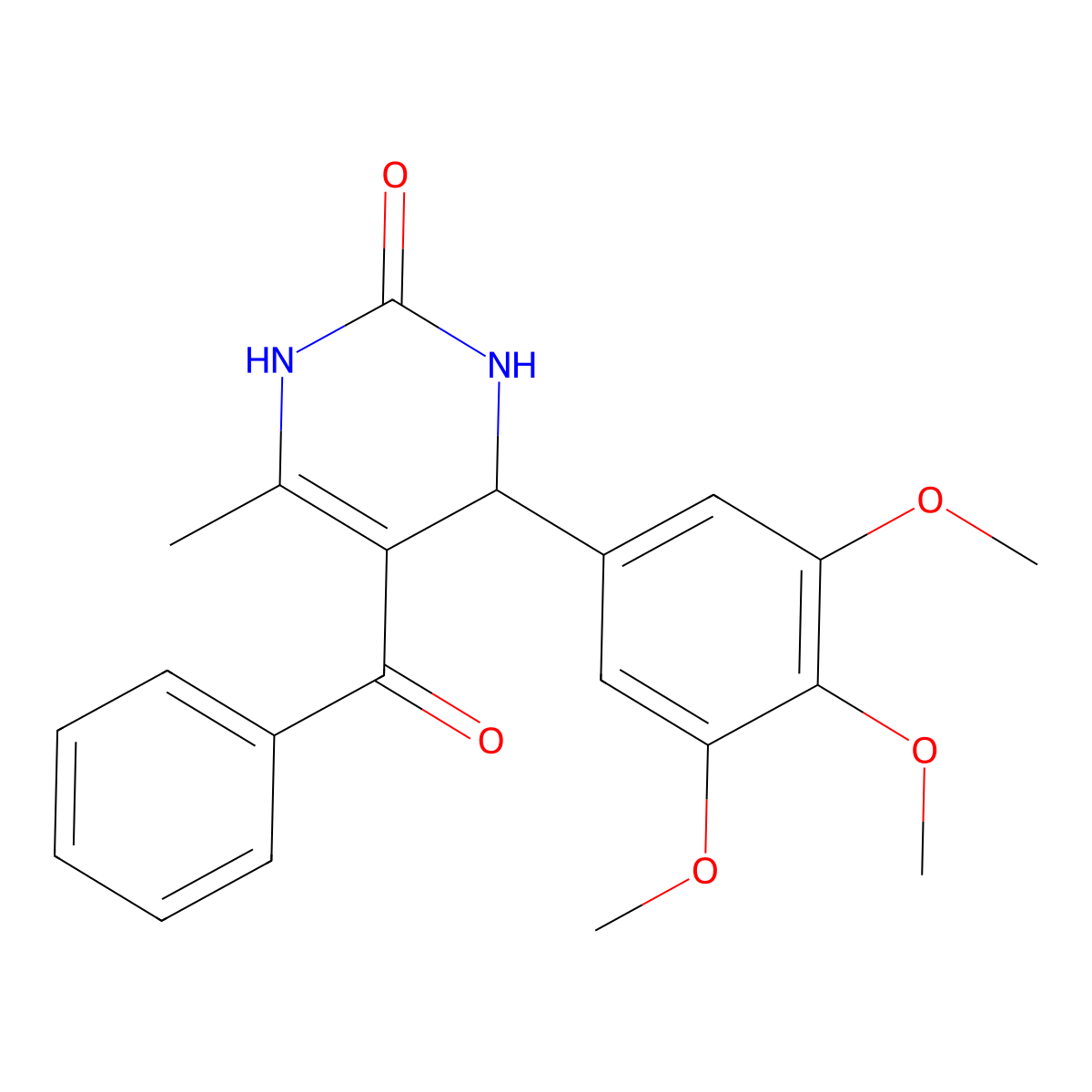 5-benzoyl-6-methyl-4-(3,4,5-trimethoxyphenyl)-3,4-dihydro-1H-pyrimidin-2-one molecular structure, CAS 713098-20-5