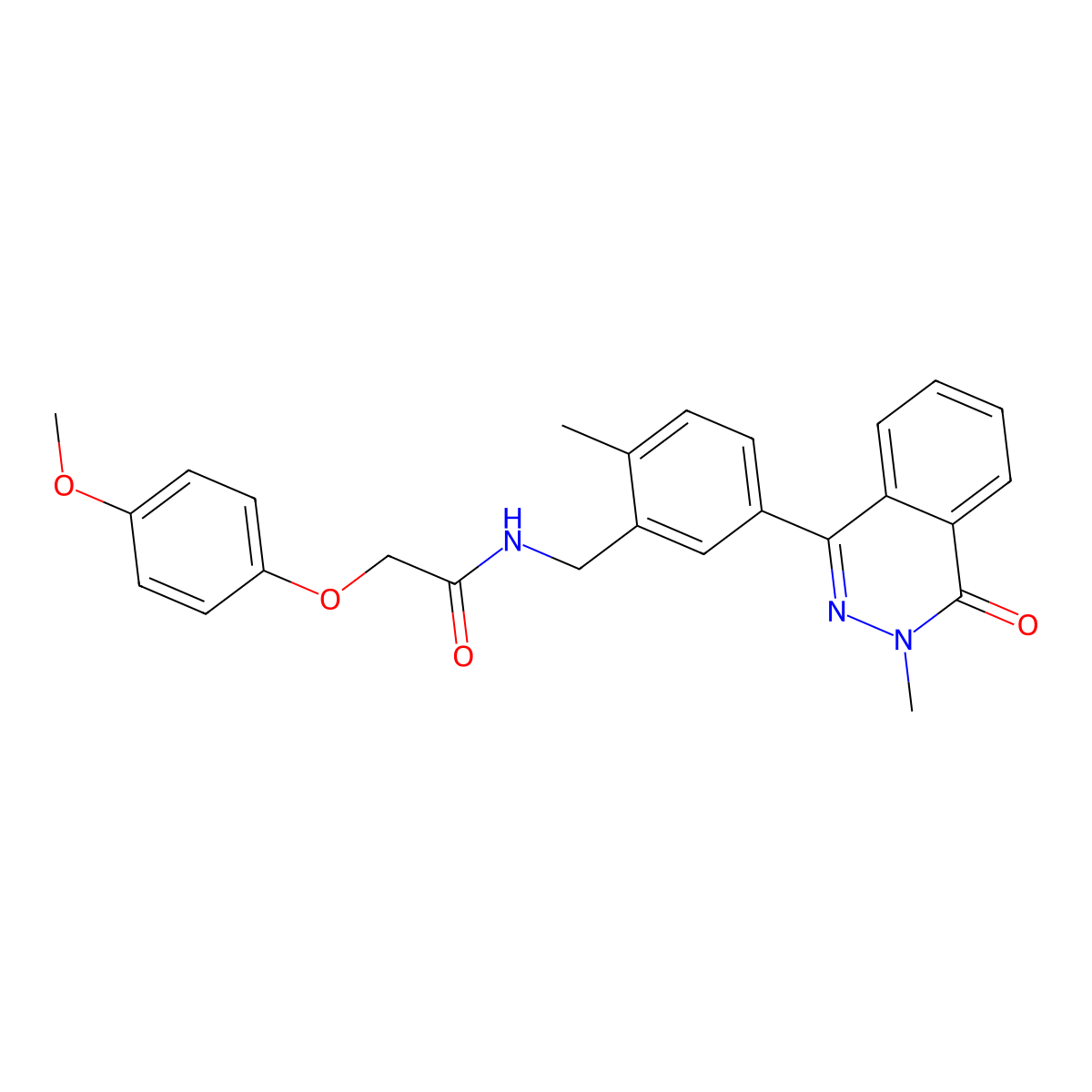 2-(4-methoxyphenoxy)-N-(2-methyl-5-(3-methyl-4-oxo-3,4-dihydrophthalazin-1-yl)benzyl)acetamide molecular structure, CAS 713098-26-1