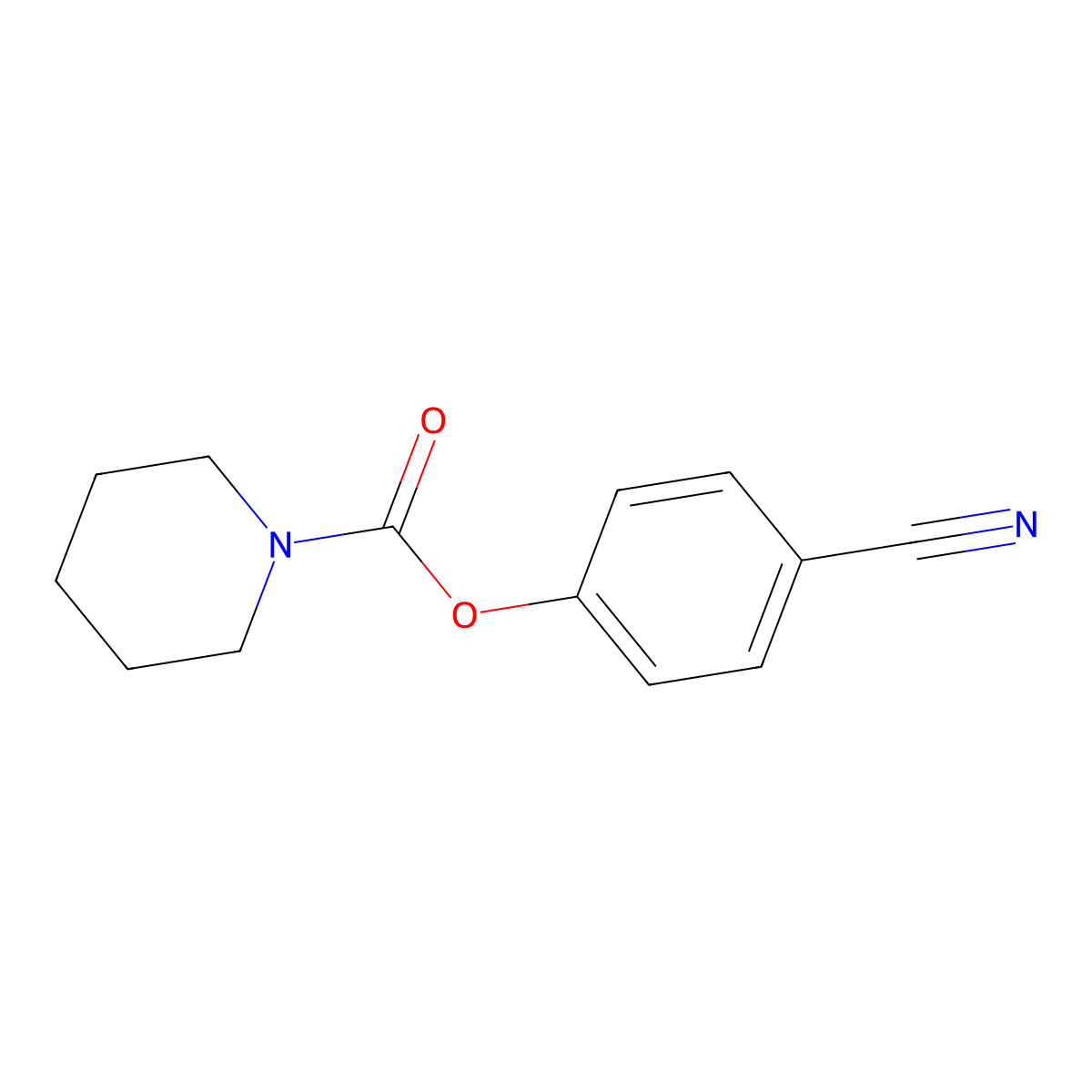 4-Cyanophenyl piperidine-1-carboxylate molecular structure, CAS 713098-37-4