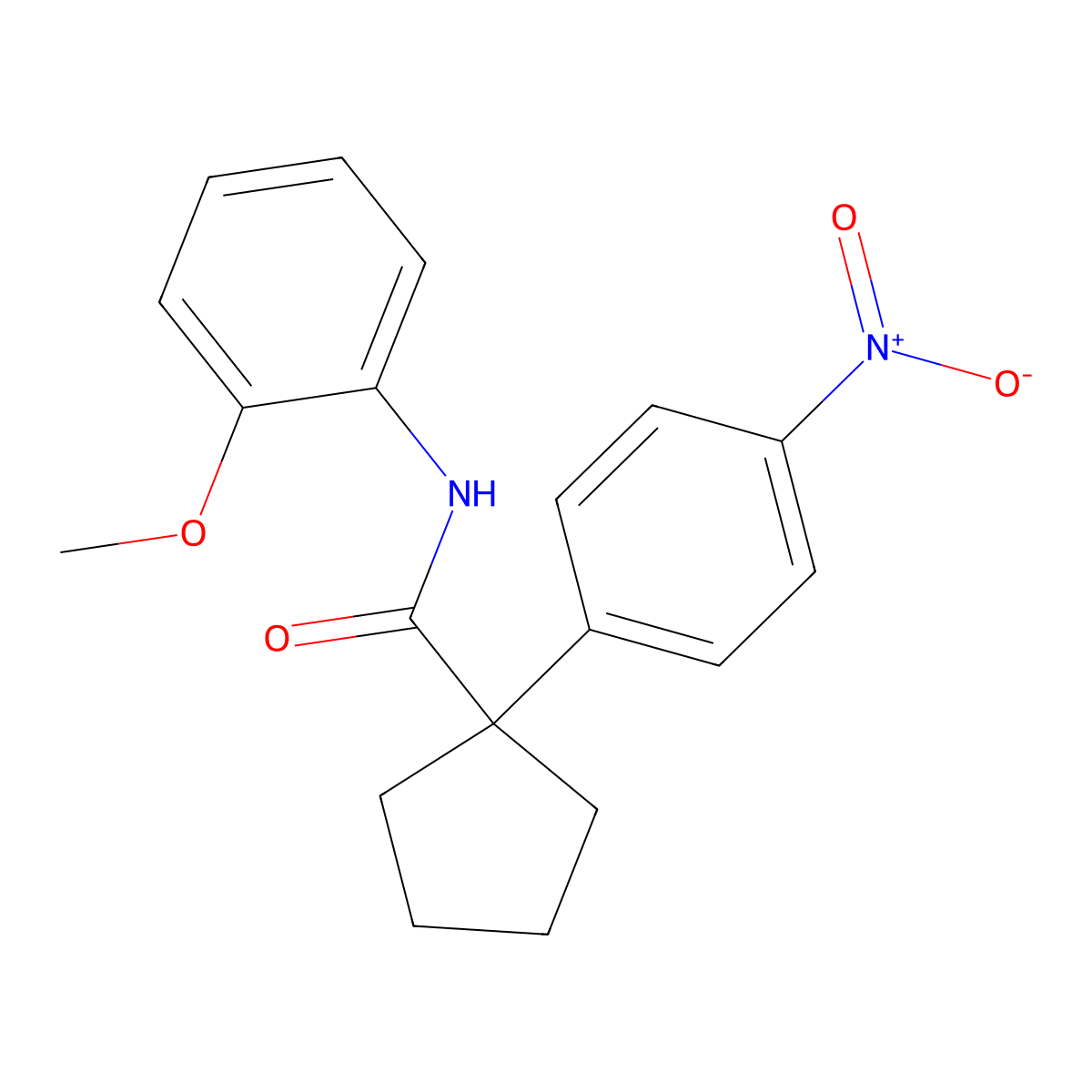N-(2-methoxyphenyl)-1-(4-nitrophenyl)cyclopentanecarboxamide molecular structure, CAS 713098-45-4