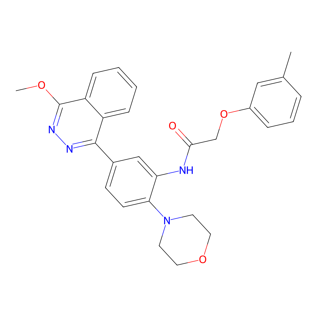 N-[5-(4-methoxyphthalazin-1-yl)-2-morpholin-4-ylphenyl]-2-(3-methylphenoxy)acetamide molecular structure, CAS 713098-46-5