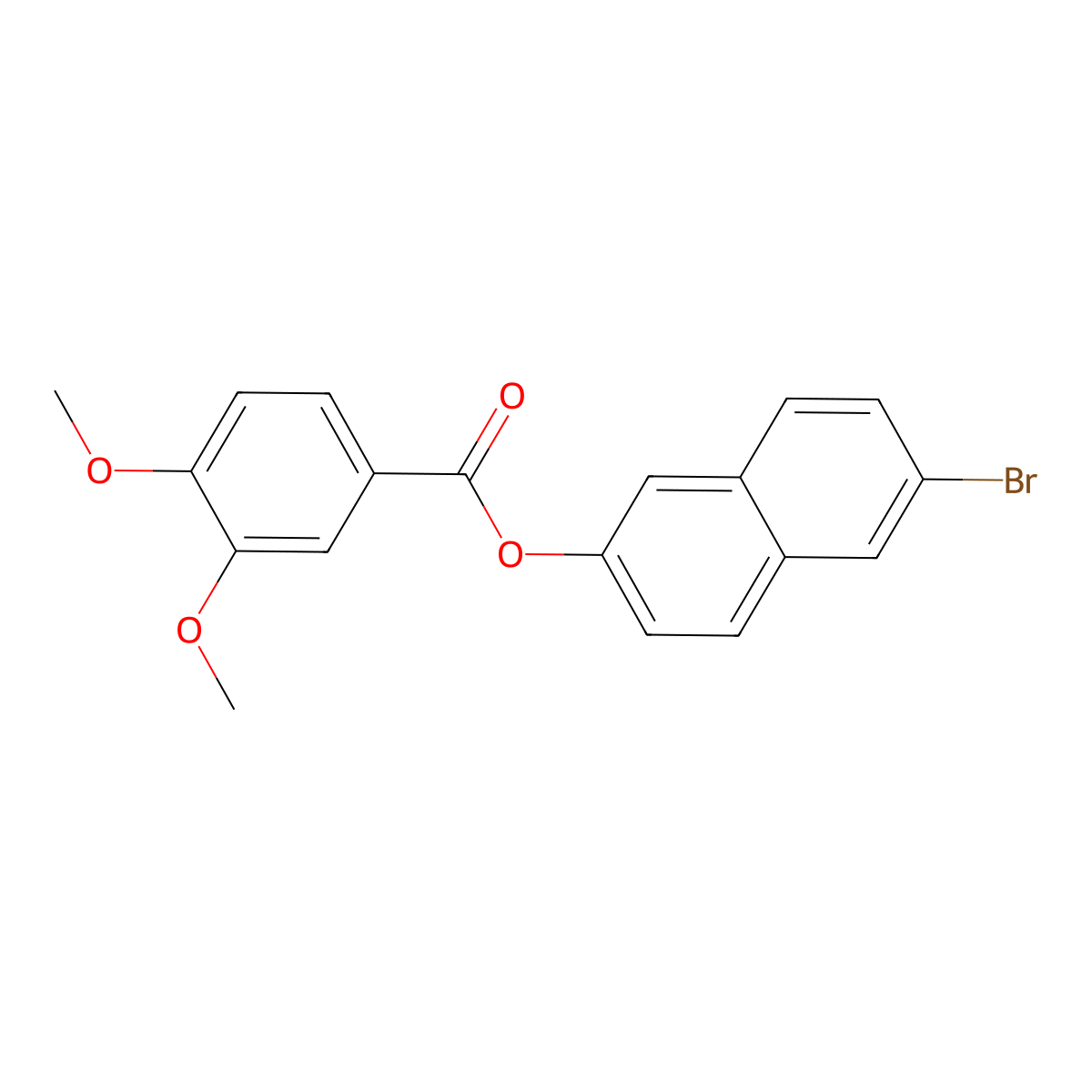 6-Bromo-2-naphthyl 3,4-dimethoxybenzoate molecular structure, CAS 713098-48-7