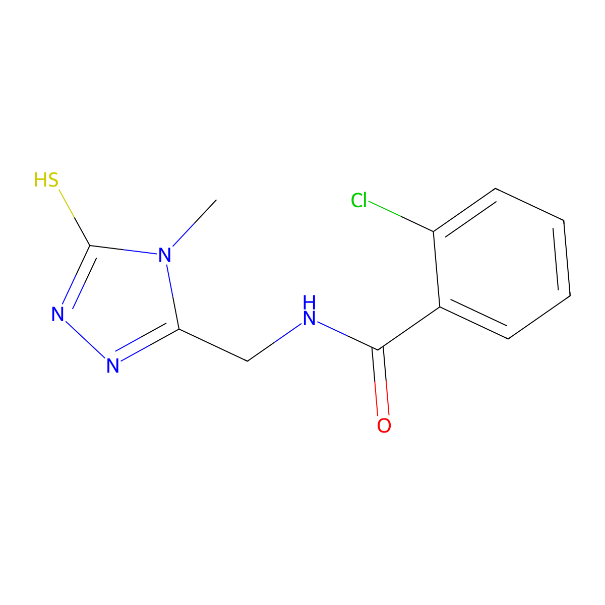 2-chloro-N-[(4-methyl-5-sulfanyl-4H-1,2,4-triazol-3-yl)methyl]benzamide molecular structure, CAS 713098-63-6