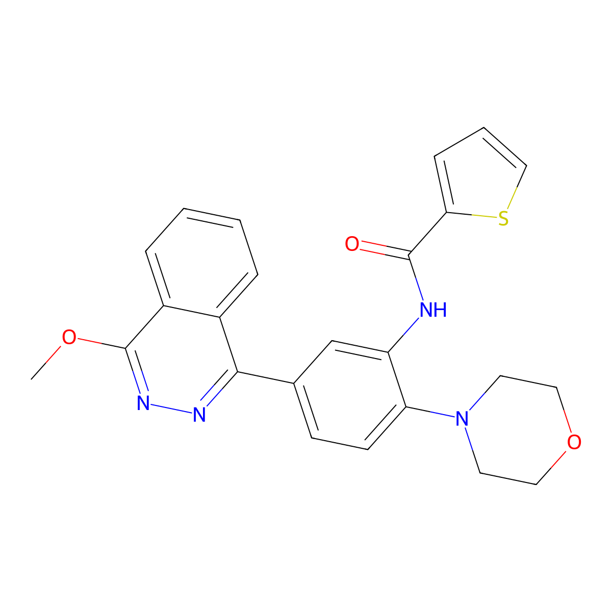 N-[5-(4-methoxyphthalazin-1-yl)-2-morpholin-4-ylphenyl]thiophene-2-carboxamide molecular structure, CAS 713098-71-6