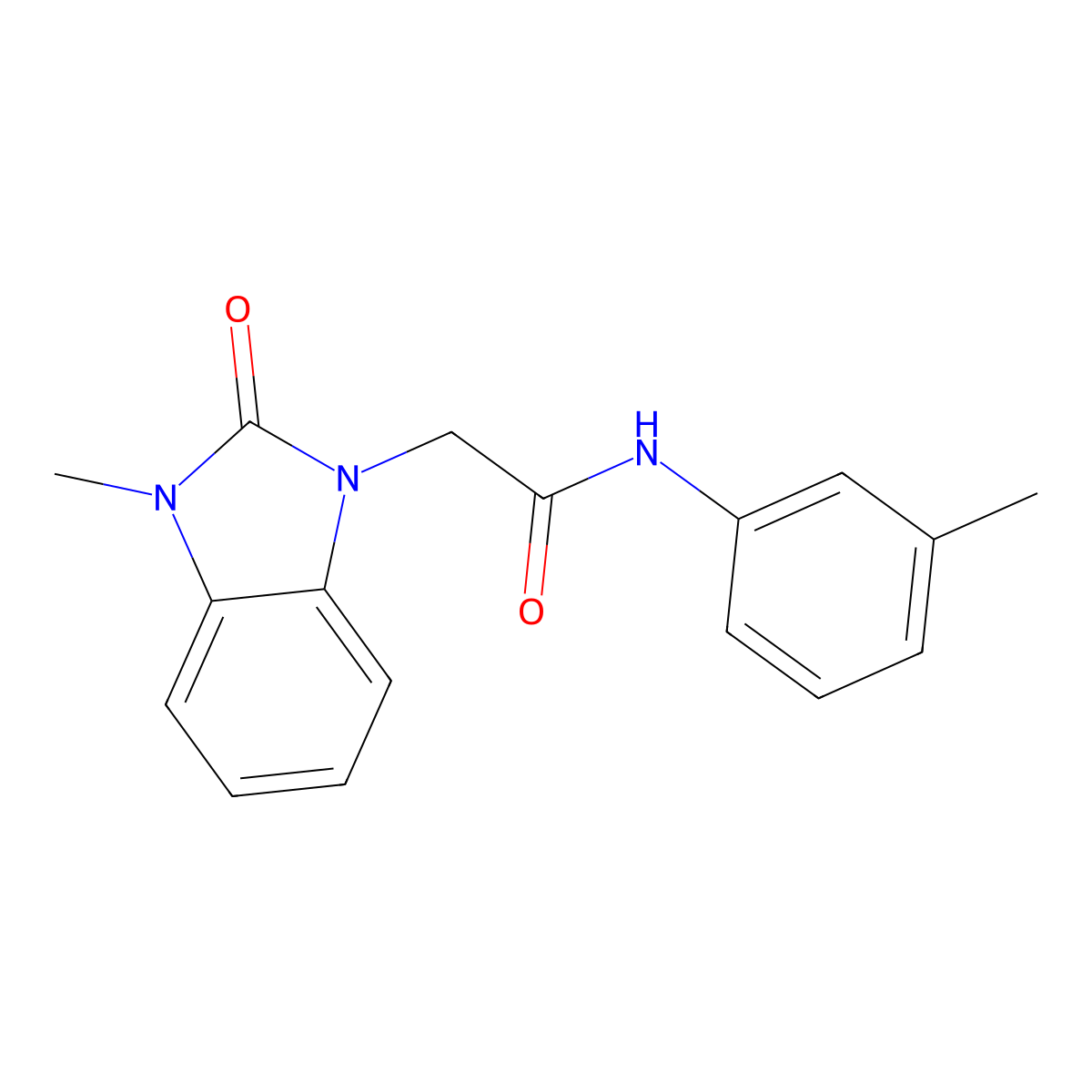 2-(3-methyl-2-oxo-2,3-dihydro-1H-benzimidazol-1-yl)-N-(3-methylphenyl)acetamide molecular structure, CAS 713098-87-4