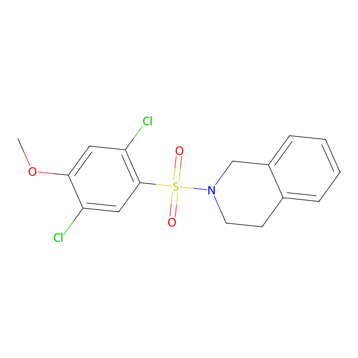 2-((2,5-Dichloro-4-methoxyphenyl)sulfonyl)-1,2,3,4-tetrahydroisoquinoline molecular structure, CAS 713098-97-6