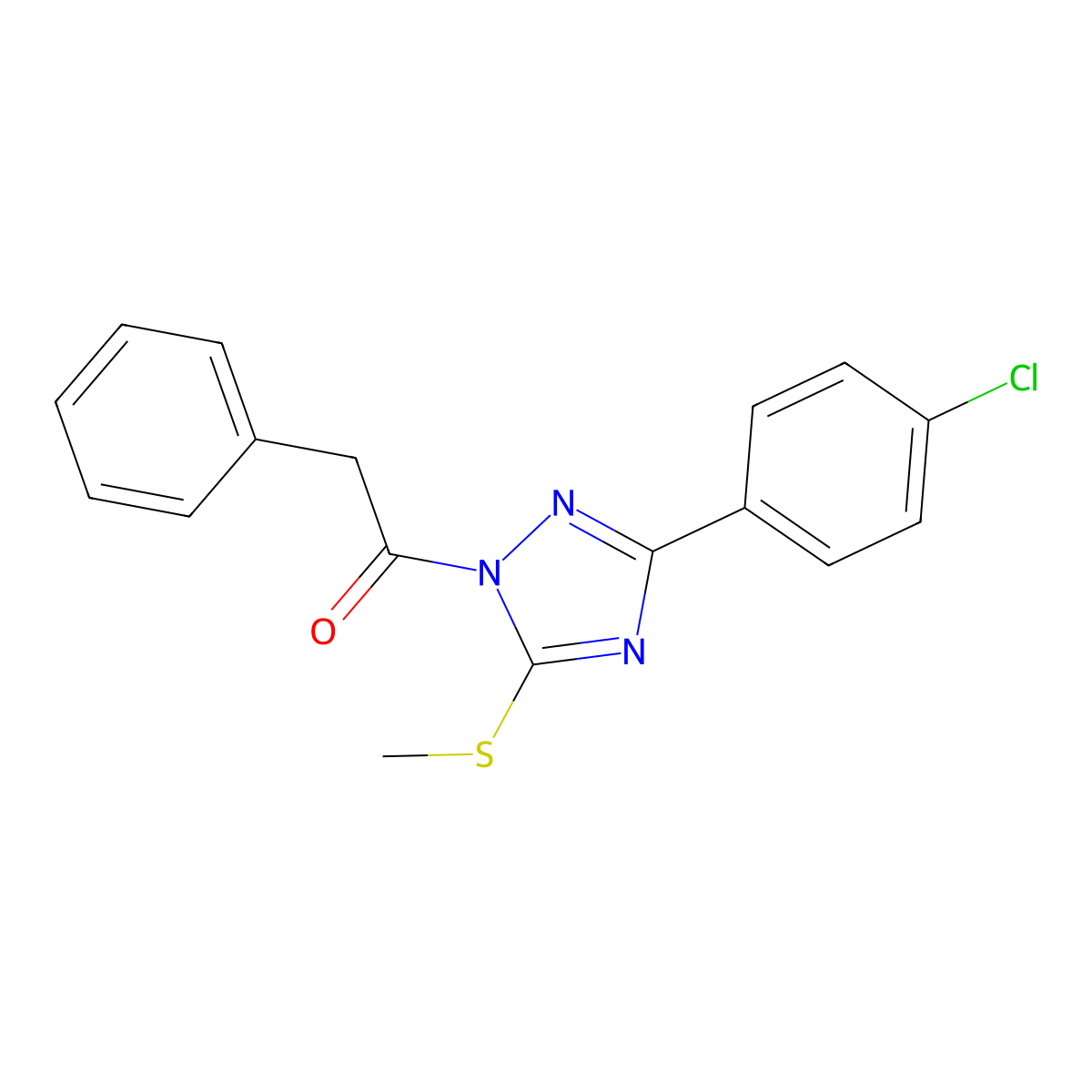 3-(4-chlorophenyl)-1-(phenylacetyl)-1H-1,2,4-triazol-5-yl methyl sulfide molecular structure, CAS 713099-07-1