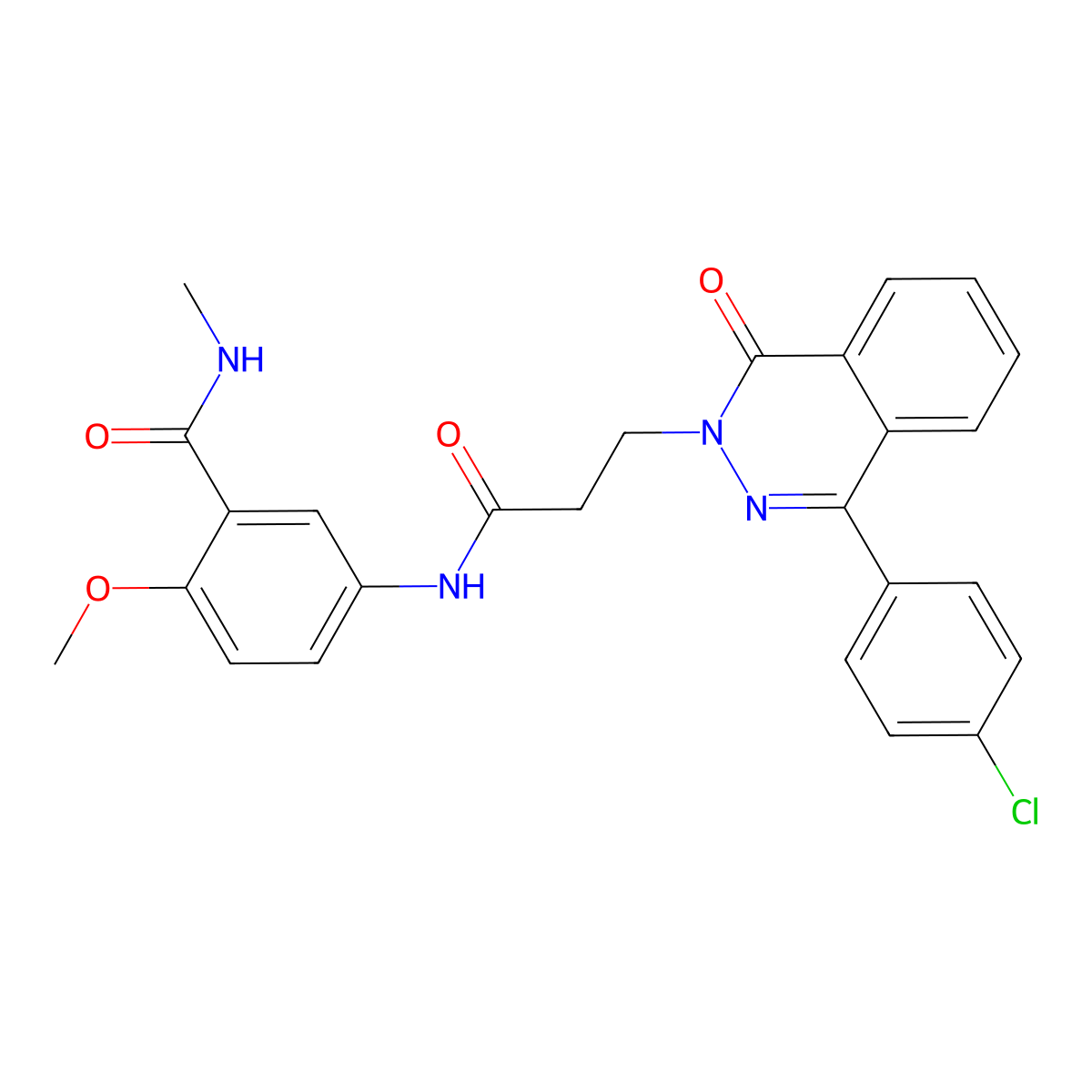 5-[3-[4-(4-chlorophenyl)-1-oxophthalazin-2-yl]propanoylamino]-2-methoxy-N-methylbenzamide molecular structure, CAS 713099-20-8