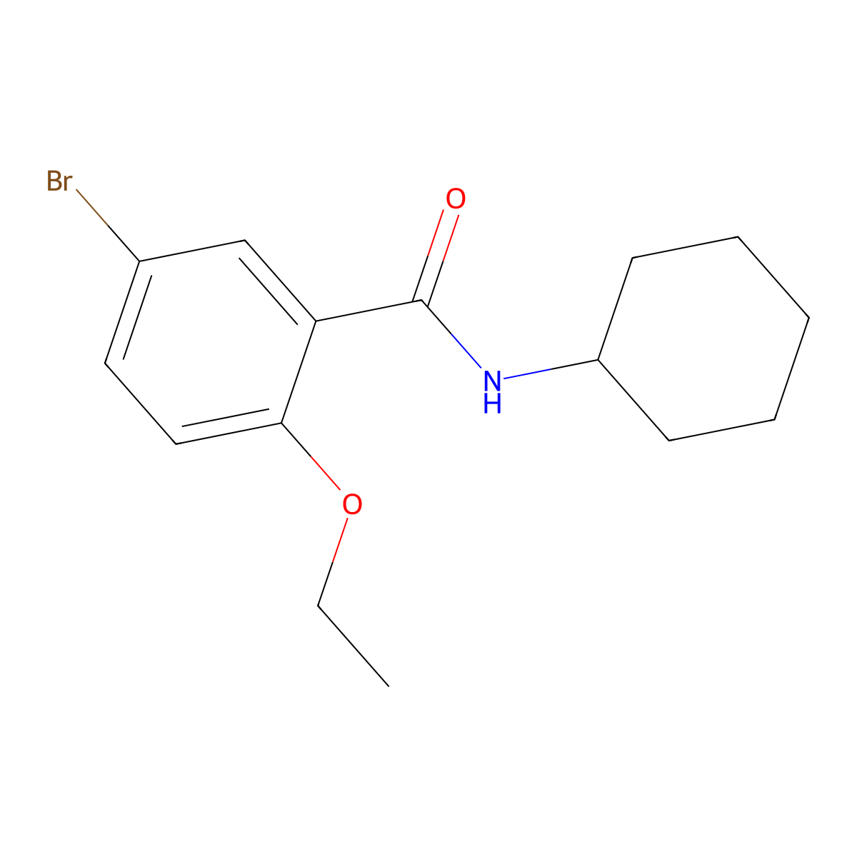 5-bromo-N-cyclohexyl-2-ethoxybenzamide molecular structure, CAS 713099-21-9