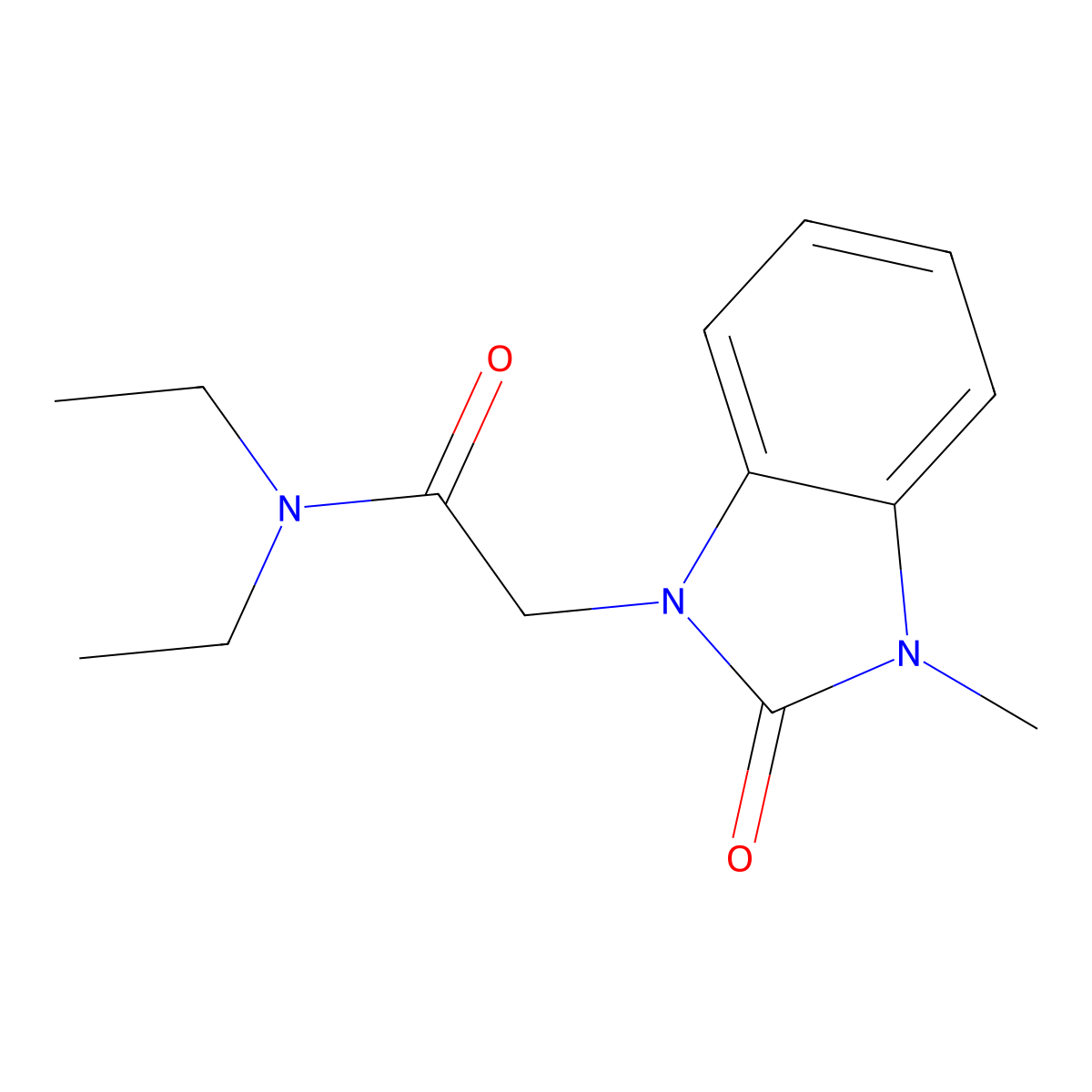 N,N-diethyl-2-(3-methyl-2-oxobenzimidazol-1-yl)acetamide molecular structure, CAS 713099-25-3