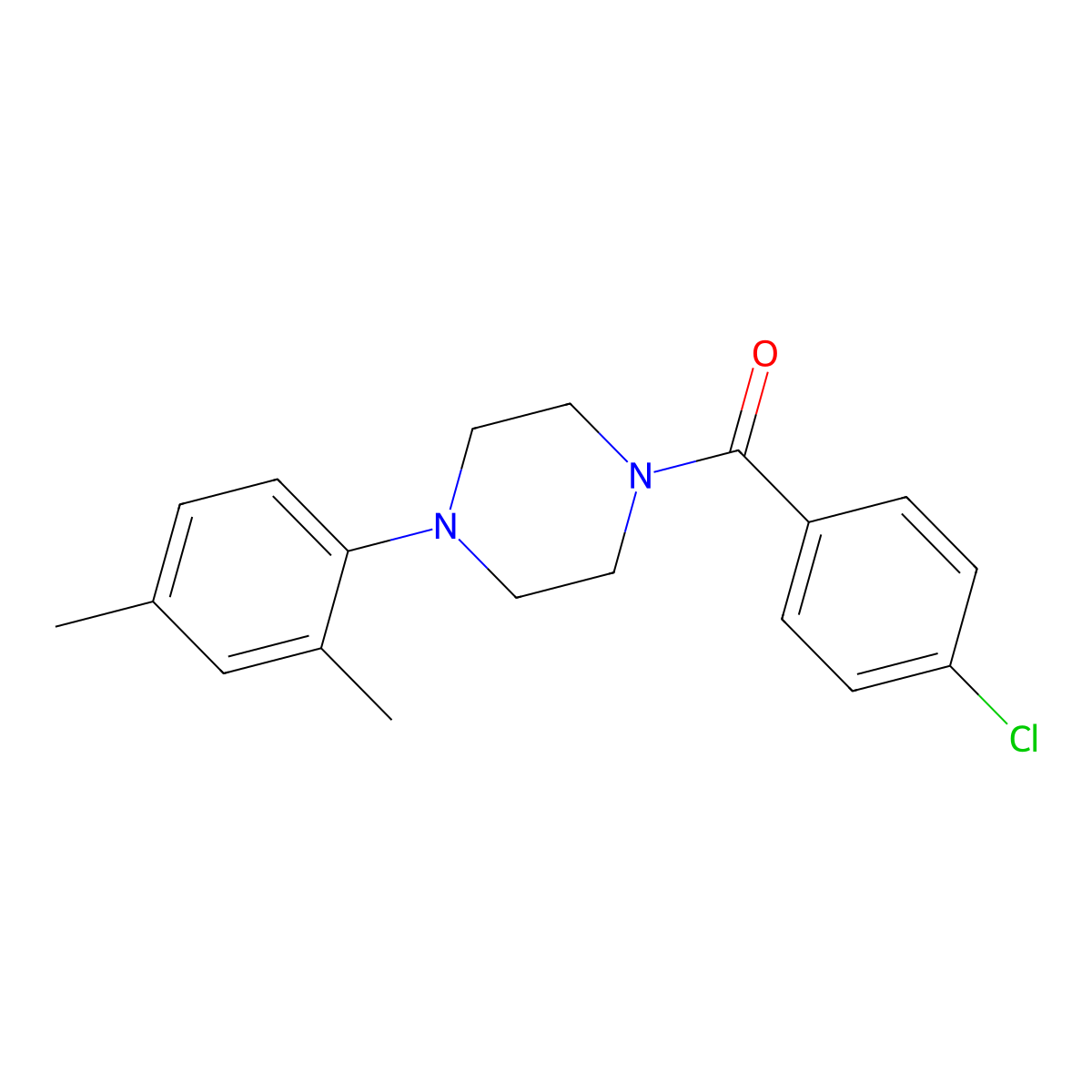 1-(4-Chlorobenzoyl)-4-(2,4-dimethylphenyl)piperazine molecular structure, CAS 713099-33-3
