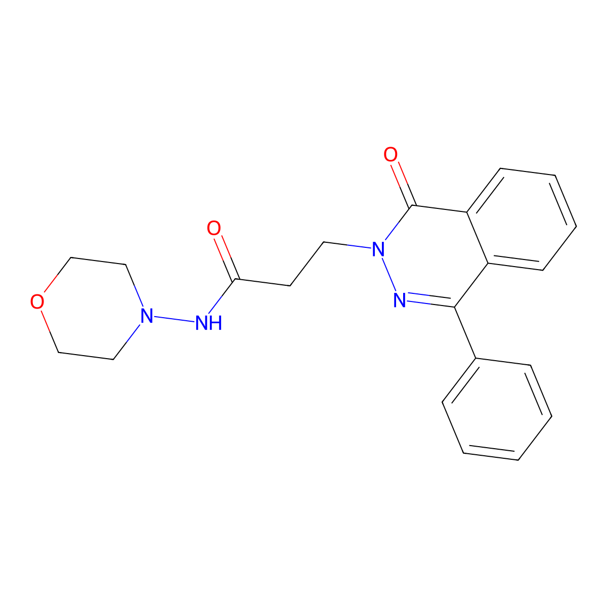 N-morpholin-4-yl-3-(1-oxo-4-phenylphthalazin-2-yl)propanamide molecular structure, CAS 713099-73-1