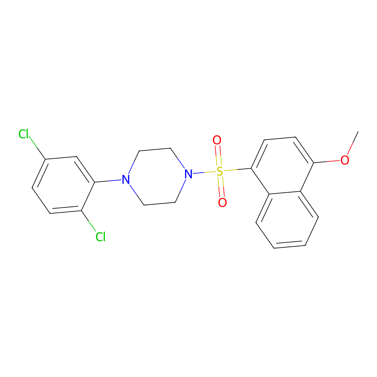 1-(2,5-Dichlorophenyl)-4-[(4-methoxynaphthalen-1-yl)sulfonyl]piperazine molecular structure, CAS 713099-87-7