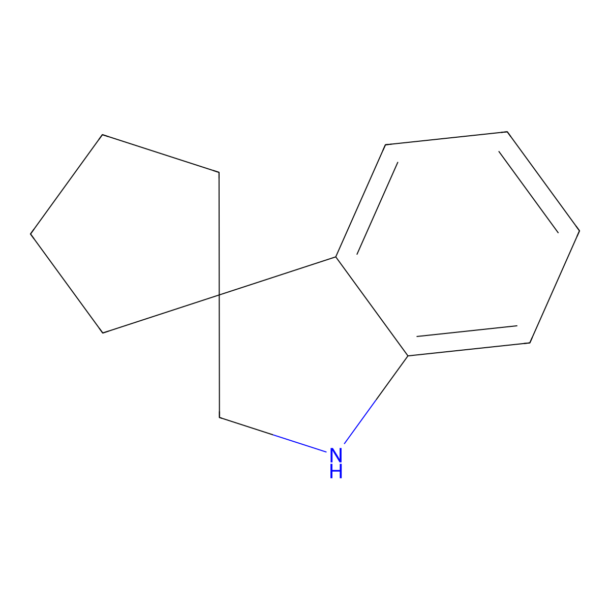1',2'-Dihydrospiro[cyclopentane-1,3'-indole] molecular structure, CAS 7131-05-7