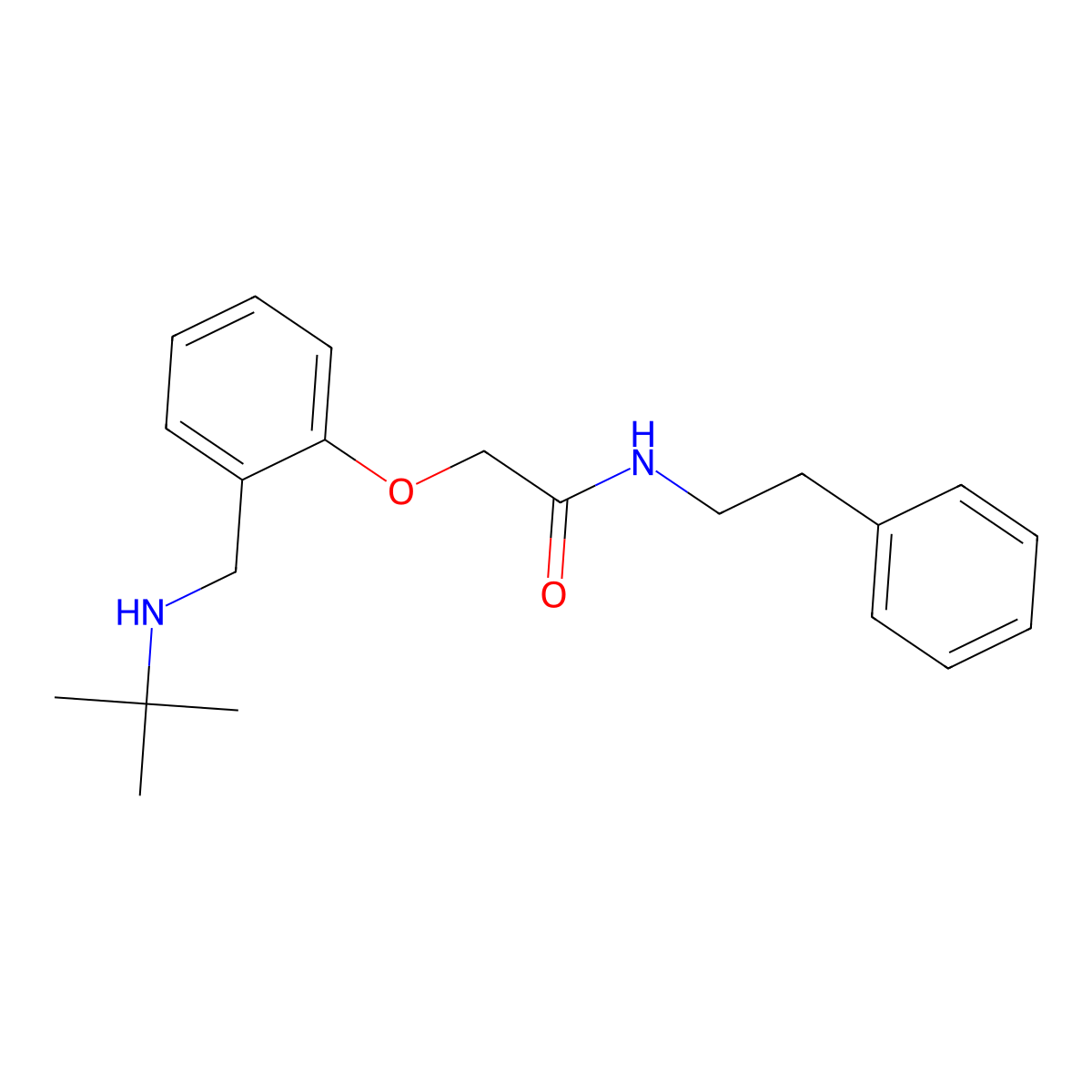 2-[2-[(tert-butylamino)methyl]phenoxy]-N-(2-phenylethyl)acetamide molecular structure, CAS 713103-55-0
