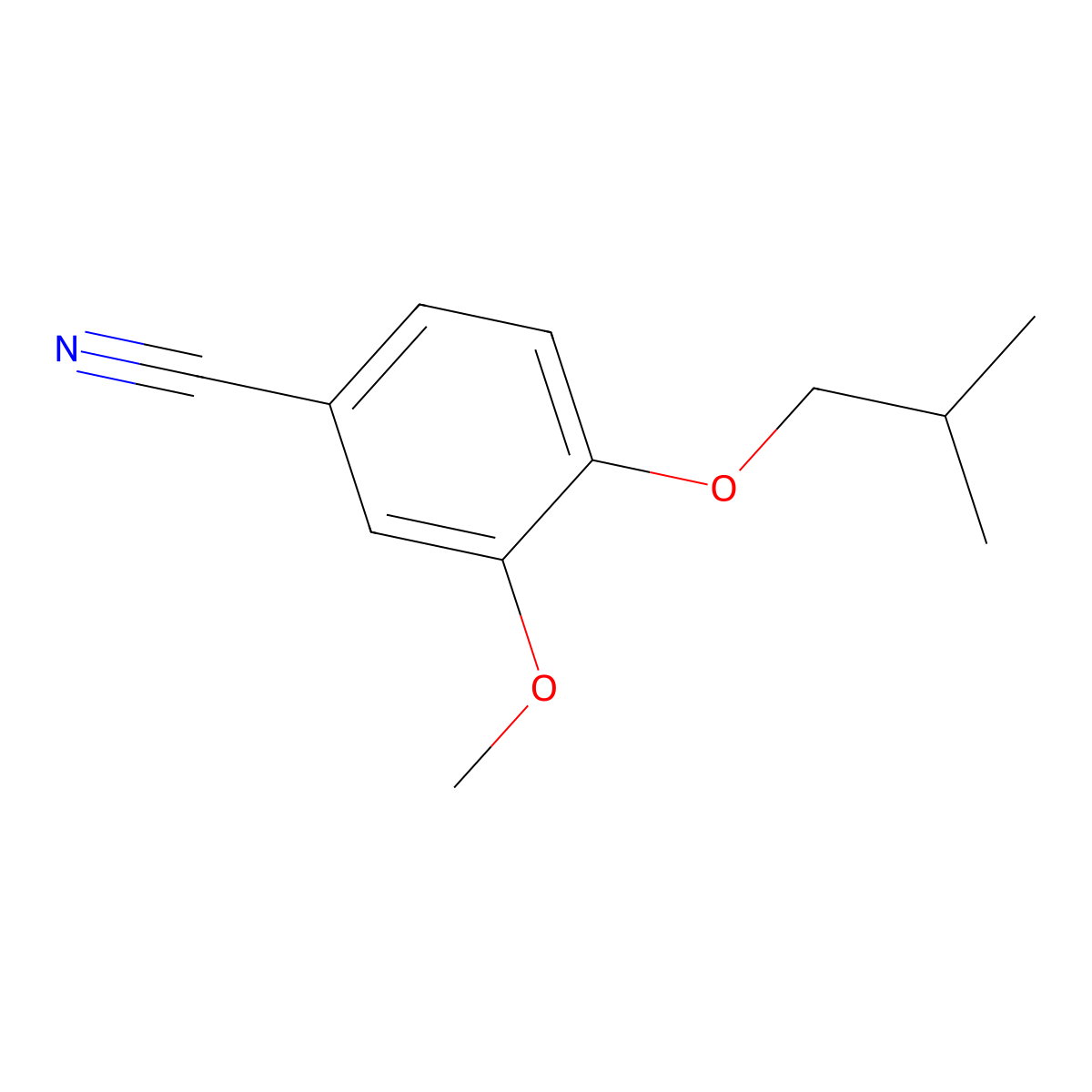 4-Isobutoxy-3-methoxybenzonitrile molecular structure, CAS 713103-62-9