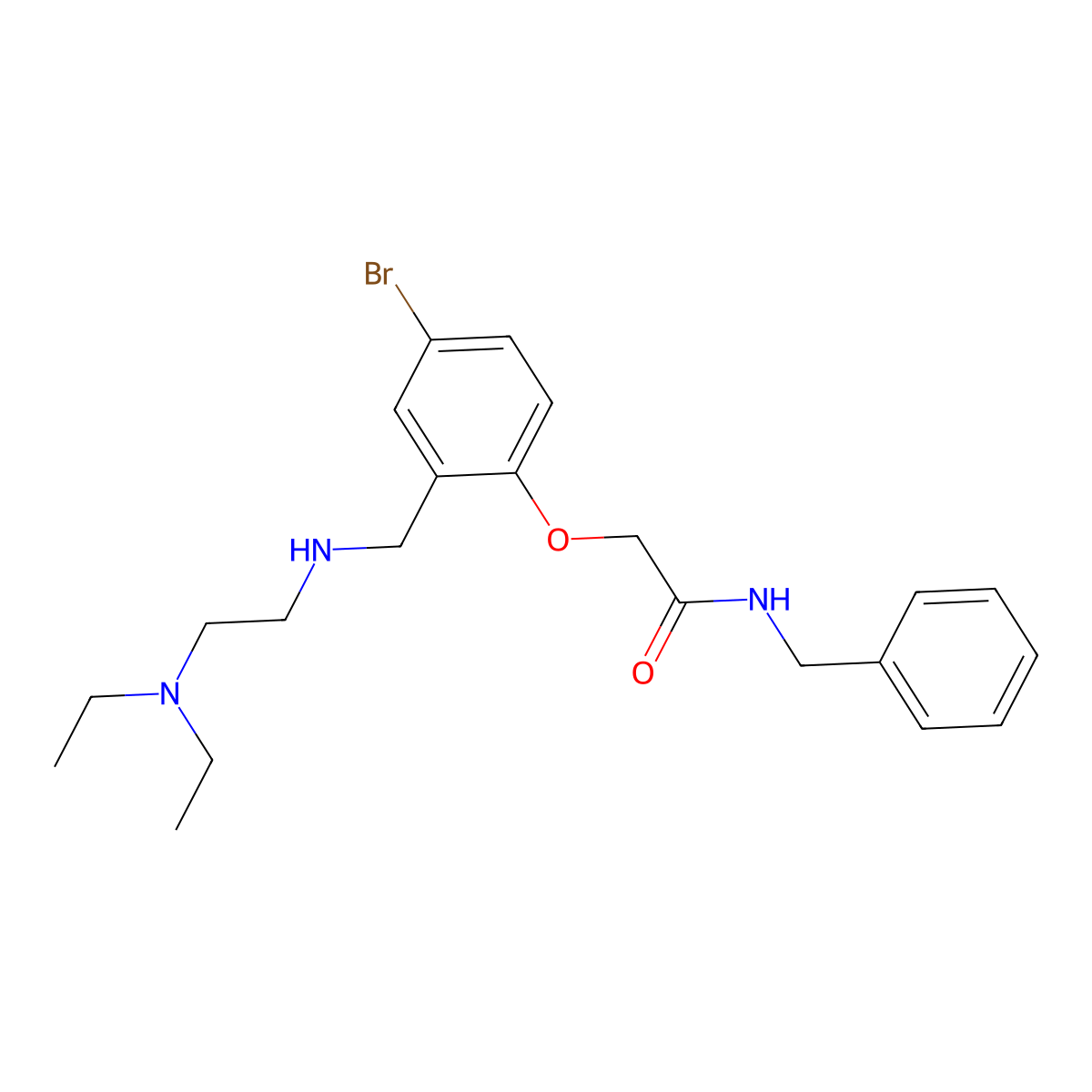 N-benzyl-2-[4-bromo-2-({[2-(diethylamino)ethyl]amino}methyl)phenoxy]acetamide molecular structure, CAS 713103-69-6