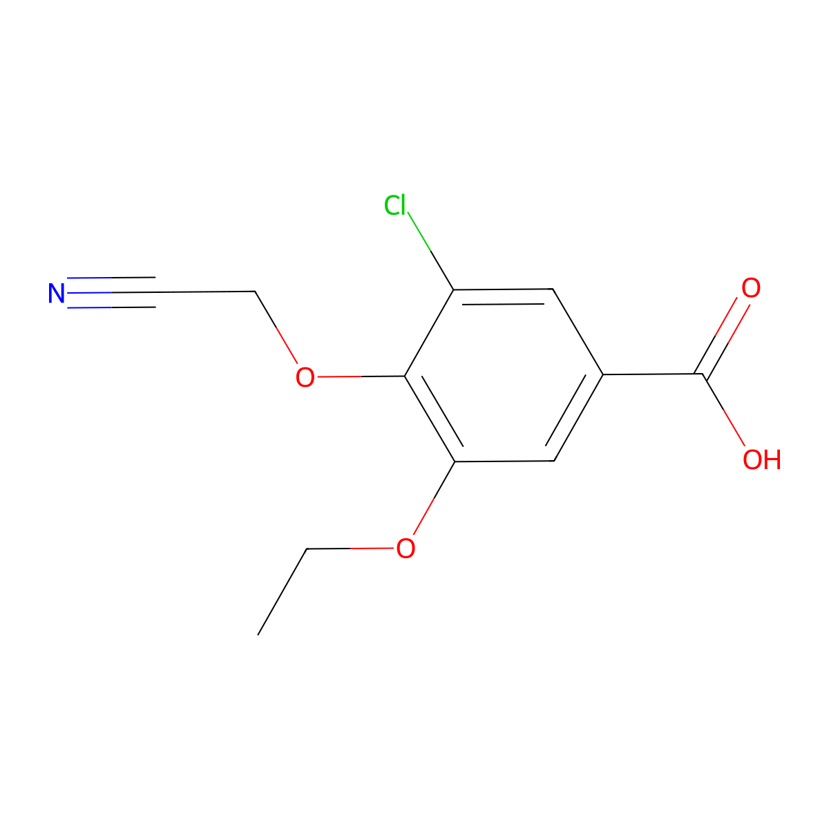 3-Chloro-4-(cyanomethoxy)-5-ethoxybenzoic acid molecular structure, CAS 713103-75-4