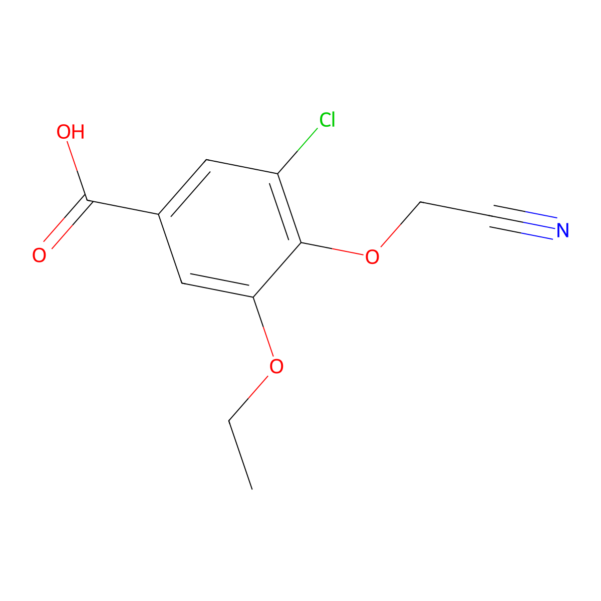 3-Chloro-4-(cyanomethoxy)-5-ethoxybenzoic acid molecular structure, CAS 713103-75-4