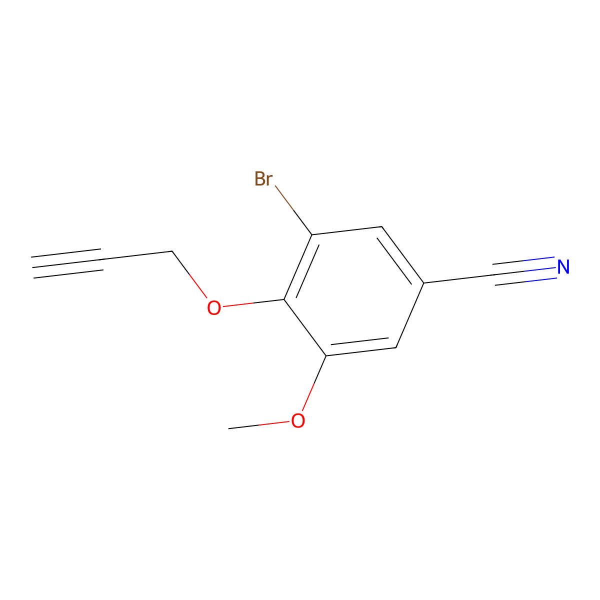3-Bromo-5-methoxy-4-prop-2-ynoxybenzonitrile molecular structure, CAS 713104-06-4