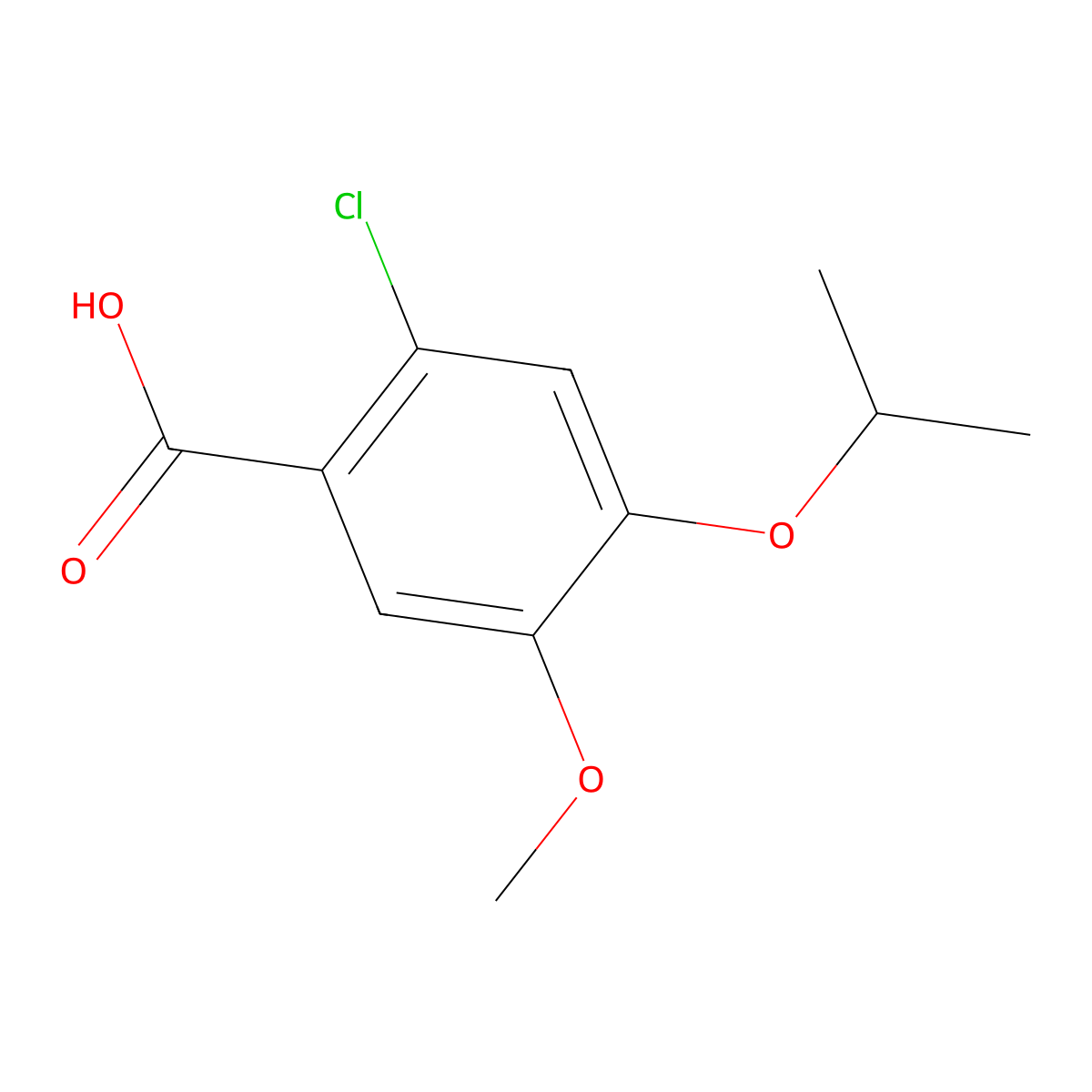 2-Chloro-4-isopropoxy-5-methoxybenzoic acid molecular structure, CAS 713104-07-5
