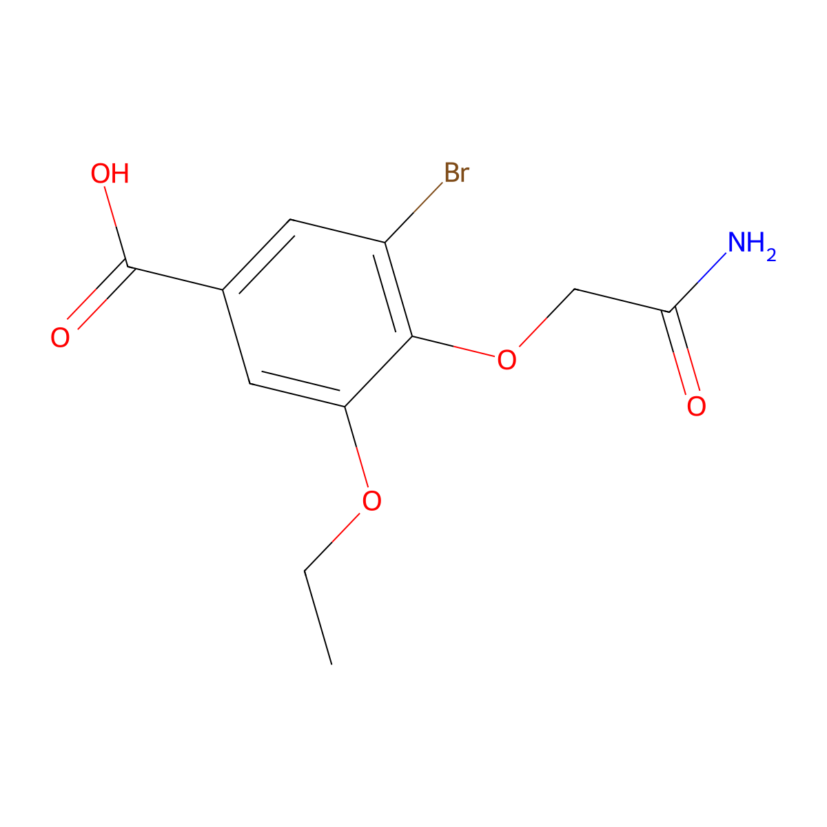 4-(2-Amino-2-oxoethoxy)-3-bromo-5-ethoxybenzoic acid molecular structure, CAS 713104-22-4