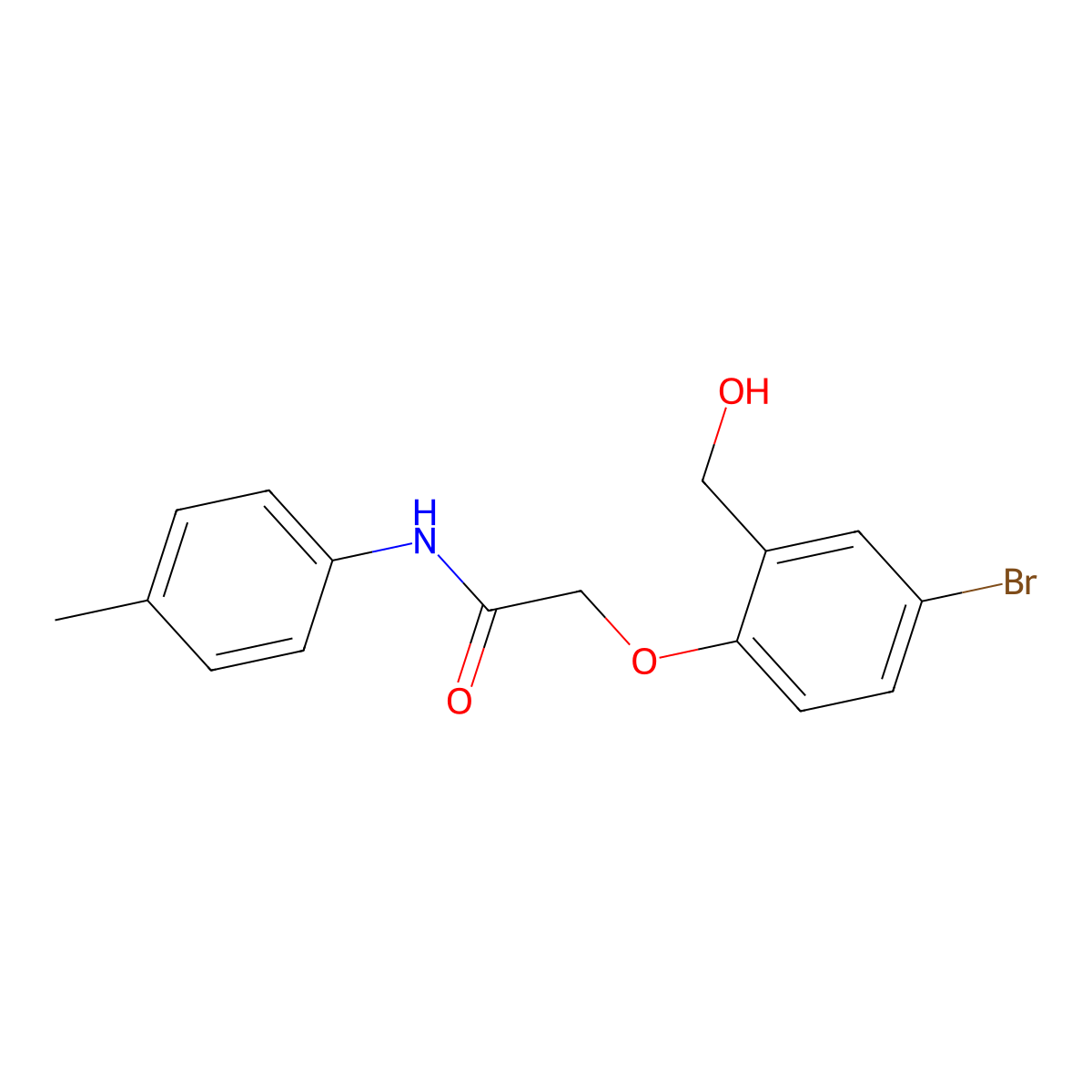2-[4-bromo-2-(hydroxymethyl)phenoxy]-N-(4-methylphenyl)acetamide molecular structure, CAS 713104-30-4