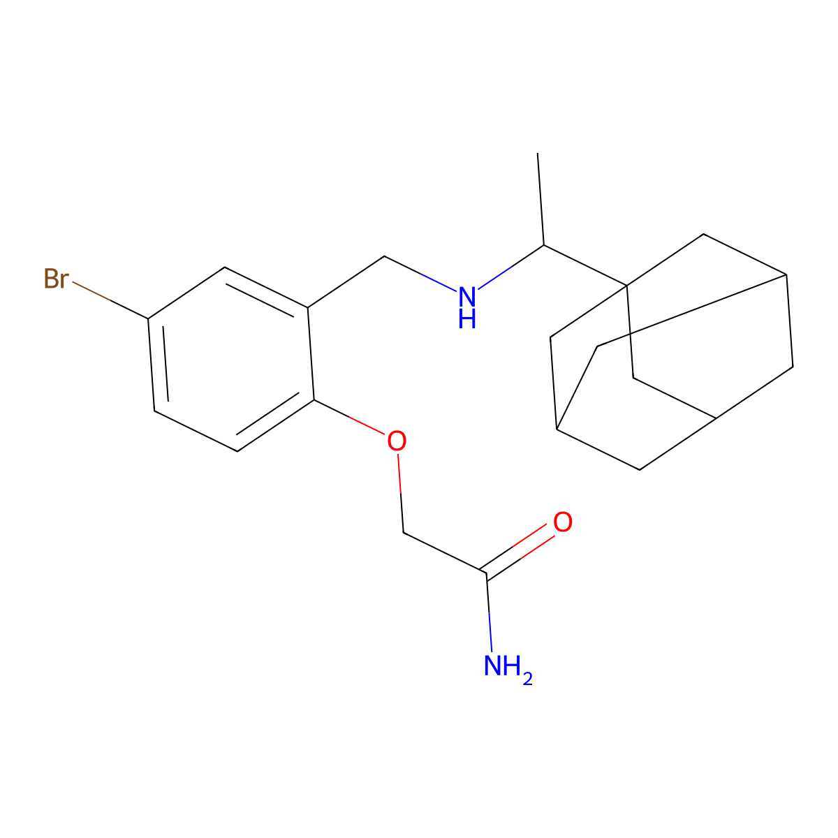 2-[2-[[1-(1-Adamantyl)ethylamino]methyl]-4-bromophenoxy]acetamide molecular structure, CAS 713104-40-6