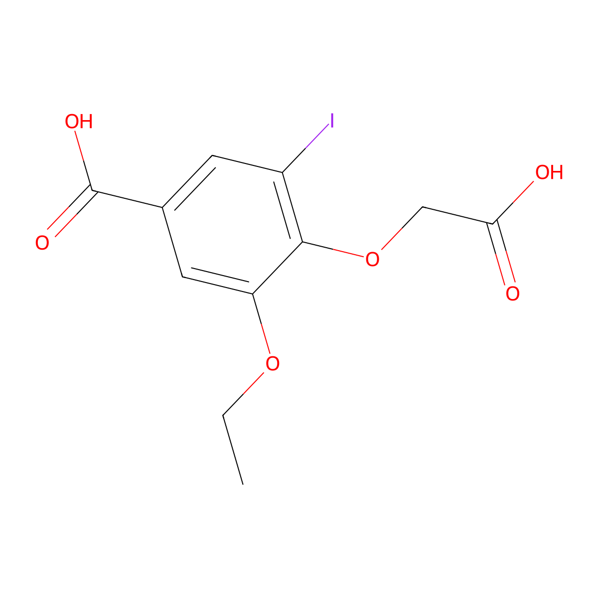 4-(Carboxymethoxy)-3-ethoxy-5-iodobenzoic acid molecular structure, CAS 713104-49-5