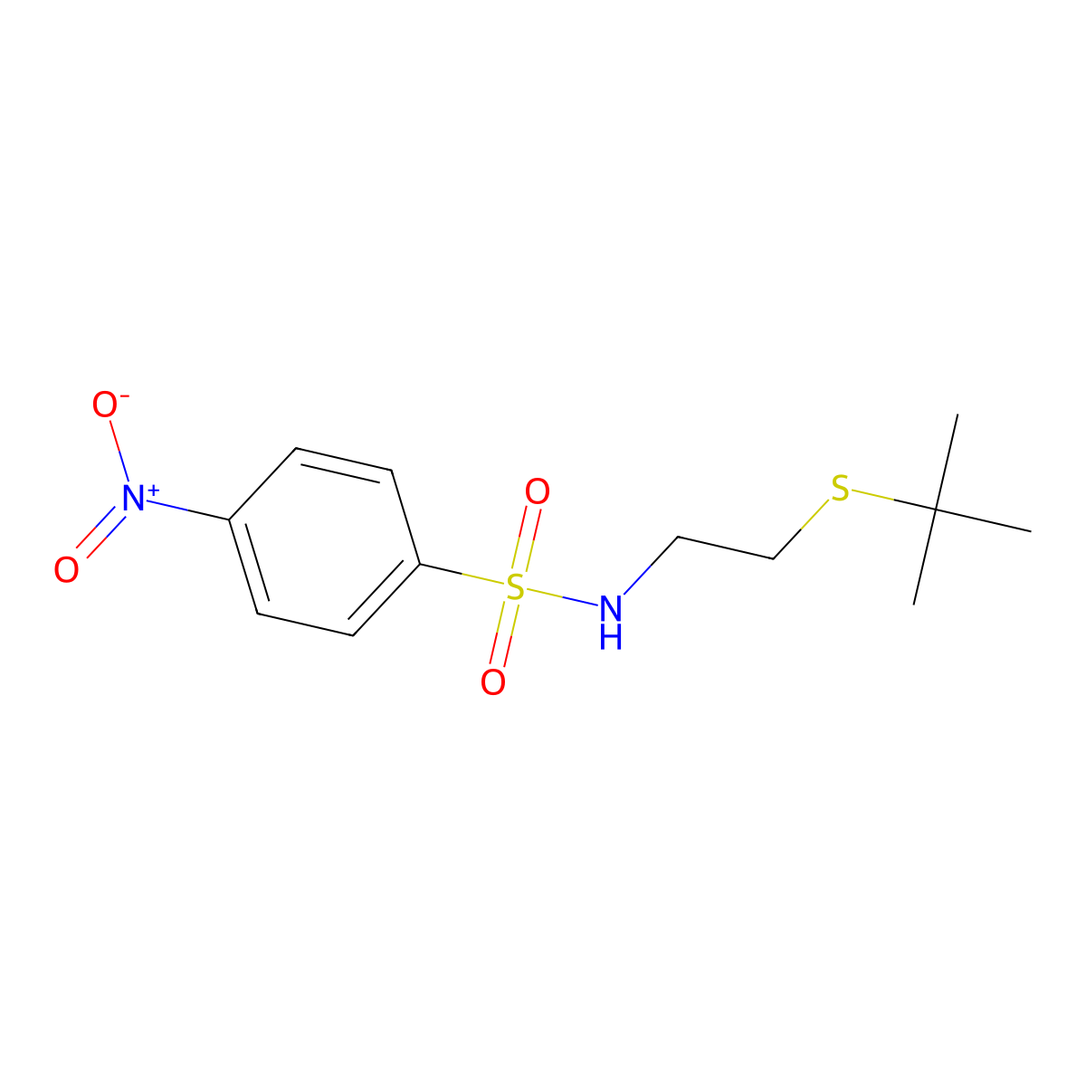 N-[2-(tert-butylsulfanyl)ethyl]-4-nitrobenzenesulfonamide molecular structure, CAS 713104-98-4