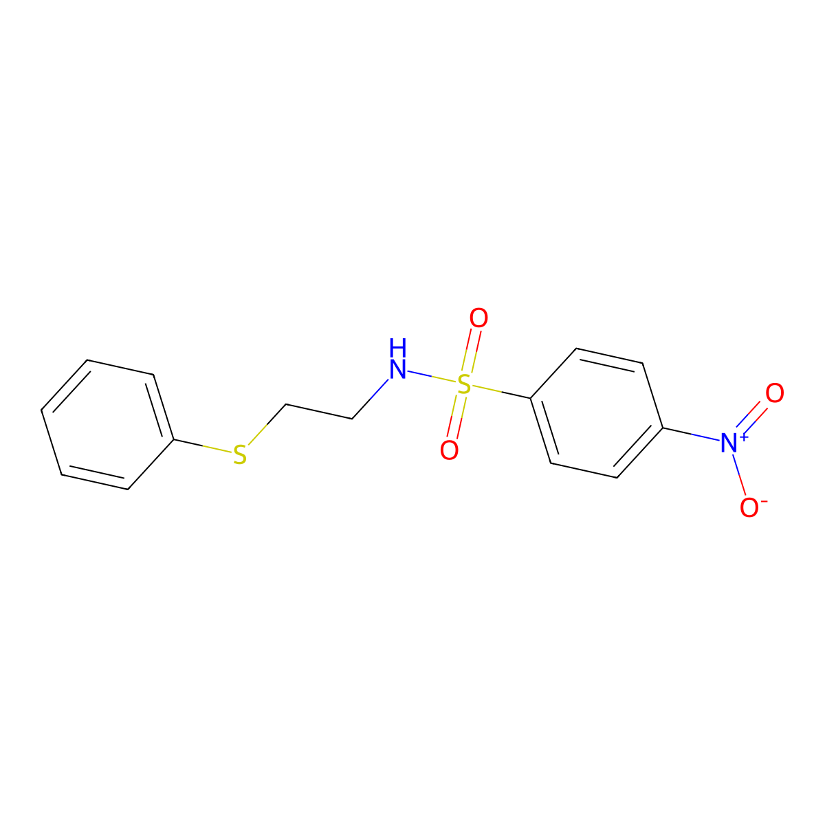 4-nitro-N-(2-phenylsulfanylethyl)benzenesulfonamide molecular structure, CAS 713105-56-7