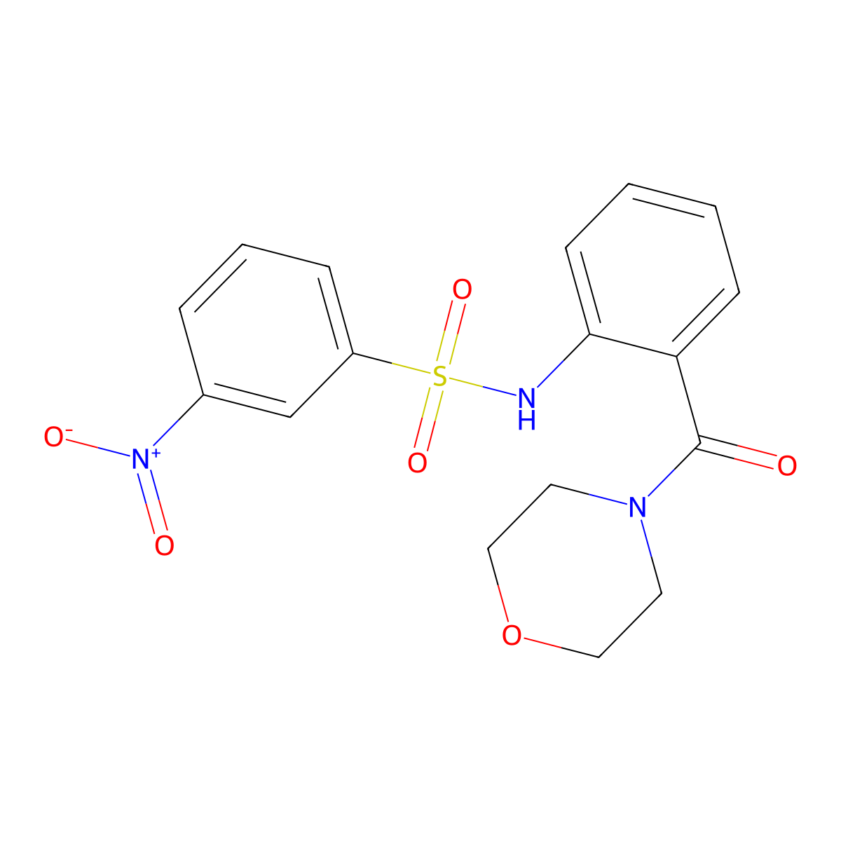 N-[2-(morpholine-4-carbonyl)phenyl]-3-nitrobenzenesulfonamide molecular structure, CAS 713105-78-3