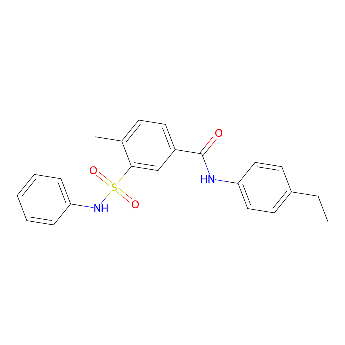 N-(4-ethylphenyl)-4-methyl-3-(phenylsulfamoyl)benzamide molecular structure, CAS 713105-85-2