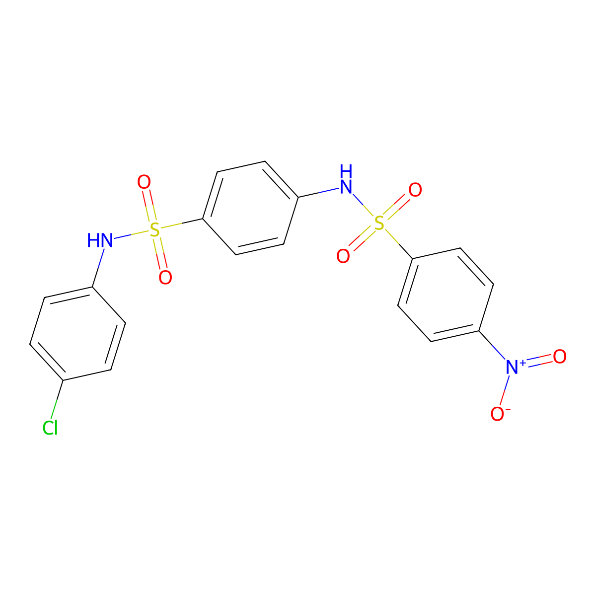 N-(4-chlorophenyl)-4-[(4-nitrophenyl)sulfonylamino]benzenesulfonamide molecular structure, CAS 713106-04-8