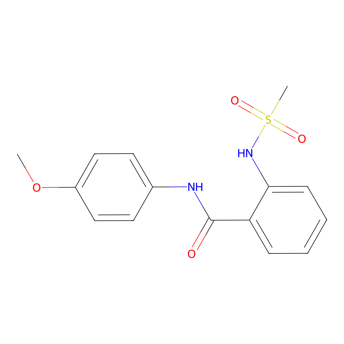 2-(methanesulfonamido)-N-(4-methoxyphenyl)benzamide molecular structure, CAS 713106-06-0