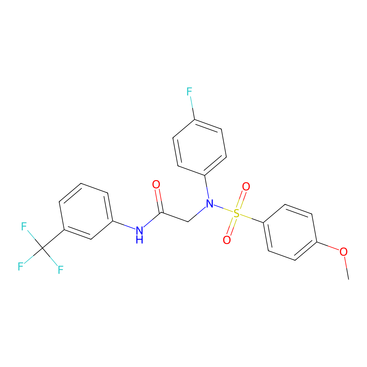 2-(4-fluoro-N-(4-methoxyphenyl)sulfonylanilino)-N-[3-(trifluoromethyl)phenyl]acetamide molecular structure, CAS 713106-11-7