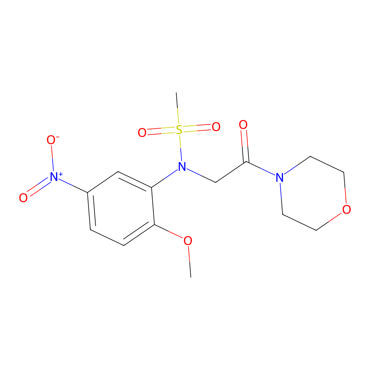 N-(2-methoxy-5-nitrophenyl)-N-(2-morpholin-4-yl-2-oxoethyl)methanesulfonamide molecular structure, CAS 713106-18-4