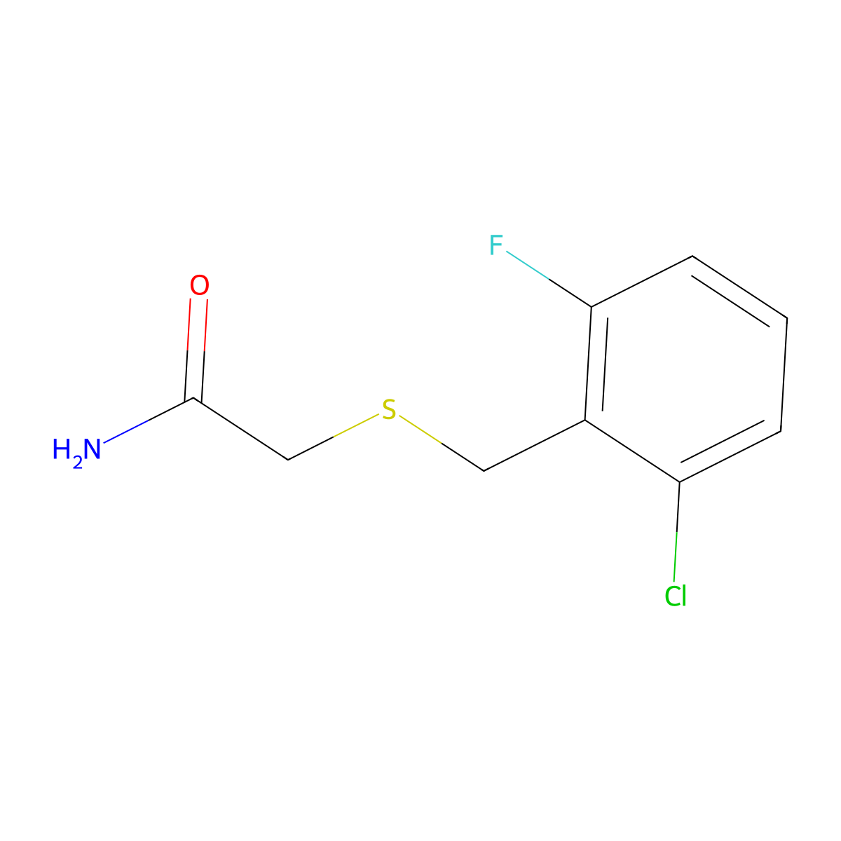 2-[(2-Chloro-6-fluorobenzyl)sulfanyl]acetamide molecular structure, CAS 713106-23-1