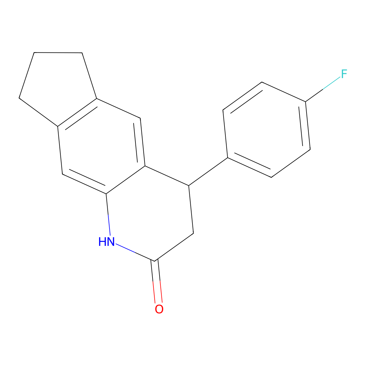 4-(4-Fluorophenyl)-1,3,4,6,7,8-hexahydrocyclopenta[g]quinolin-2-one molecular structure, CAS 713106-33-3