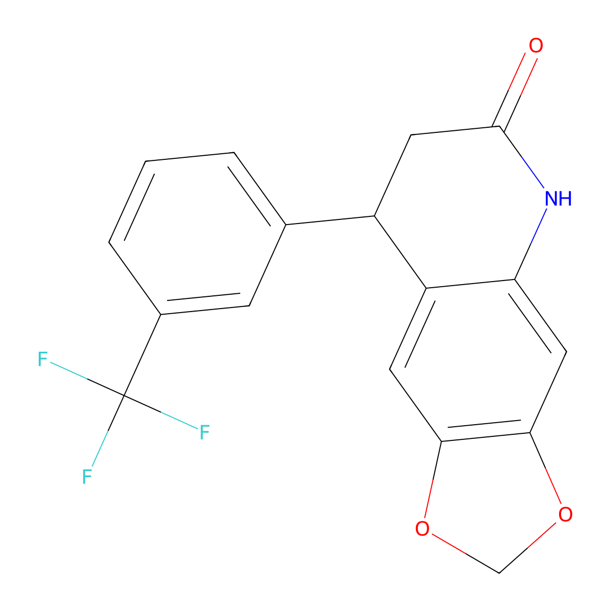 8-[3-(trifluoromethyl)phenyl]-7,8-dihydro[1,3]dioxolo[4,5-g]quinolin-6(5H)-one molecular structure, CAS 713106-43-5
