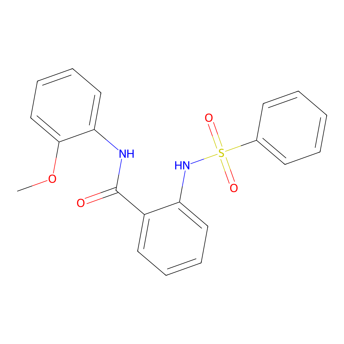2-(benzenesulfonamido)-N-(2-methoxyphenyl)benzamide molecular structure, CAS 713106-67-3