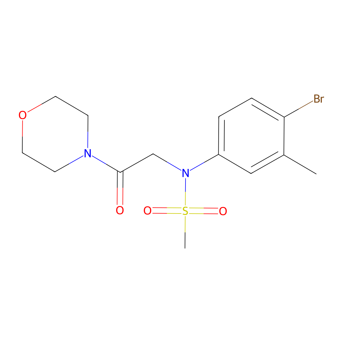 N-(4-bromo-3-methylphenyl)-N-(2-morpholin-4-yl-2-oxoethyl)methanesulfonamide molecular structure, CAS 713106-73-1