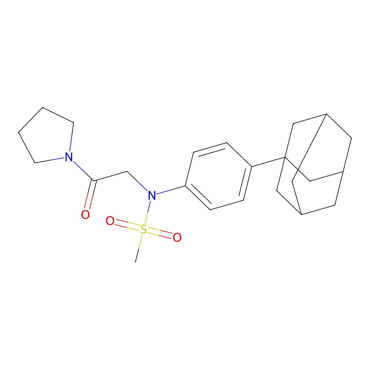 N-[4-(1-adamantyl)phenyl]-N-(2-oxo-2-pyrrolidin-1-ylethyl)methanesulfonamide molecular structure, CAS 713106-82-2