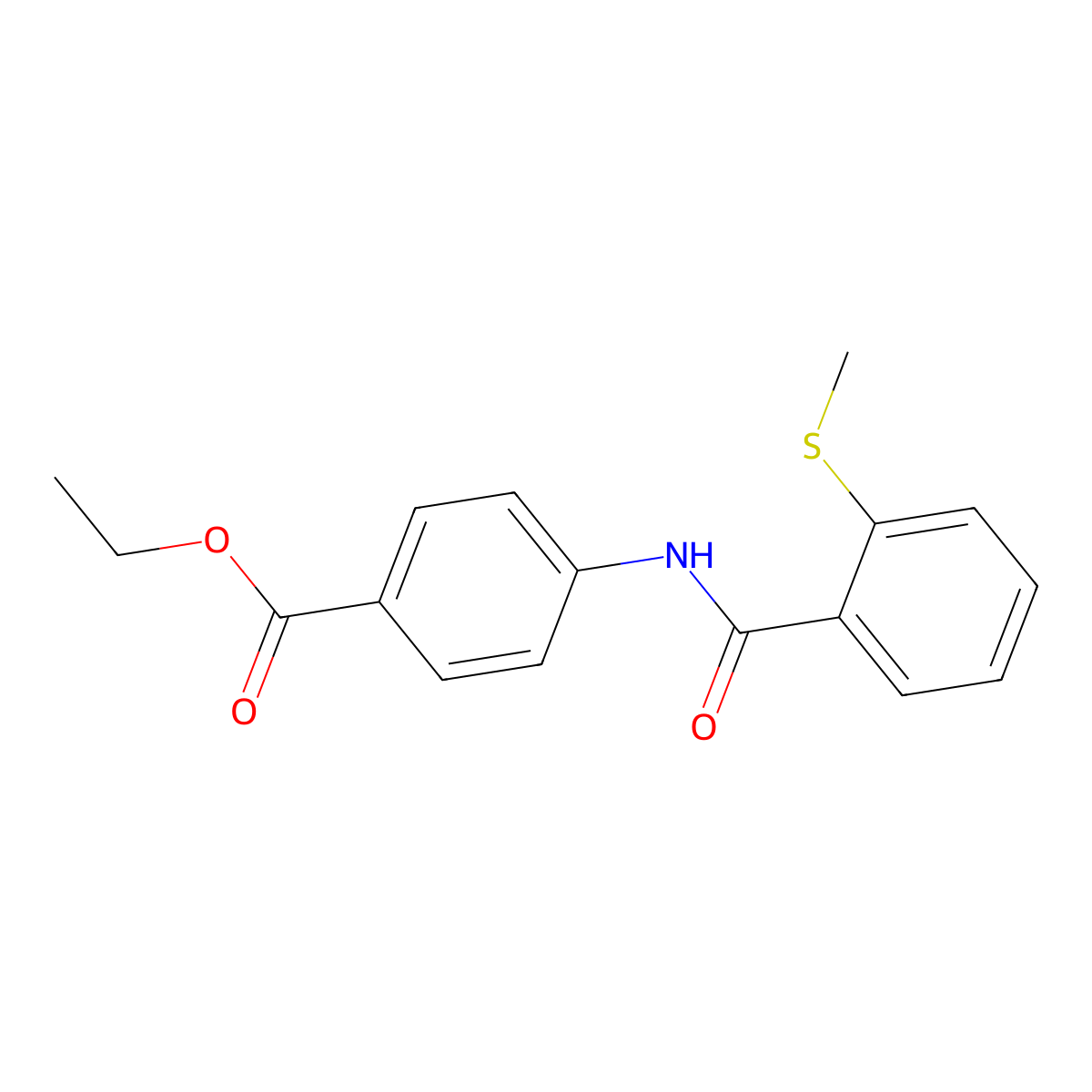 Ethyl 4-(2-(methylthio)benzamido)benzoate molecular structure, CAS 713106-86-6