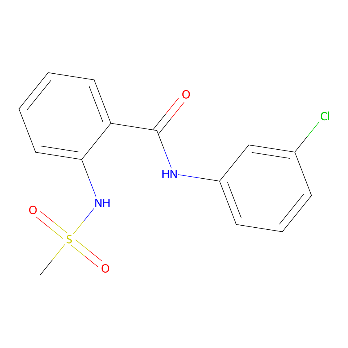N-(3-chlorophenyl)-2-[(methylsulfonyl)amino]benzamide molecular structure, CAS 713106-90-2